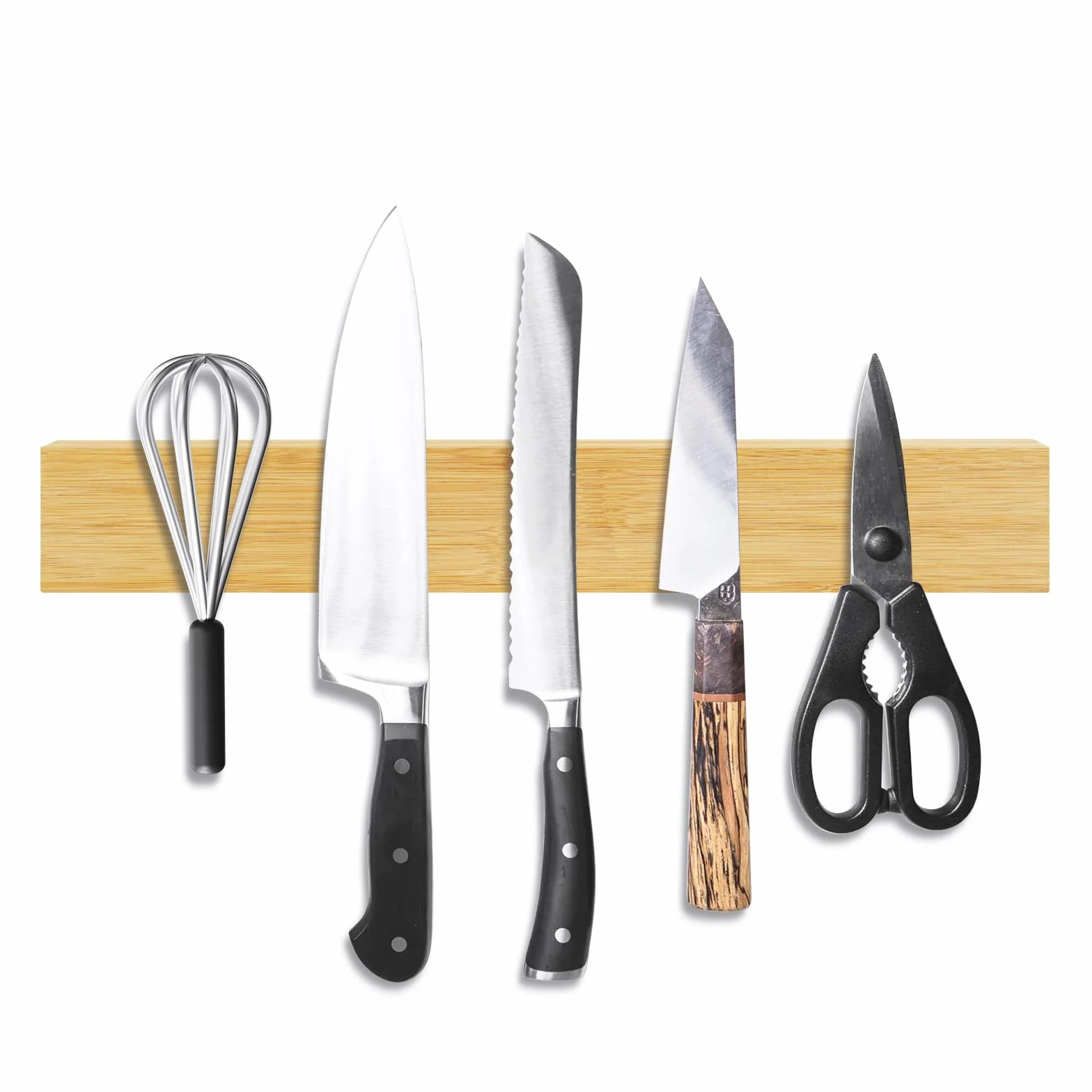 Aolso Magnética para Cuchillos，30cm Barra Magnética para Cuchillos，Portacuchillos Magnético de Madera，Puede Absorber Herramientas de Hierro,Soporte Magnético Cuchillo con Autoadhesivo