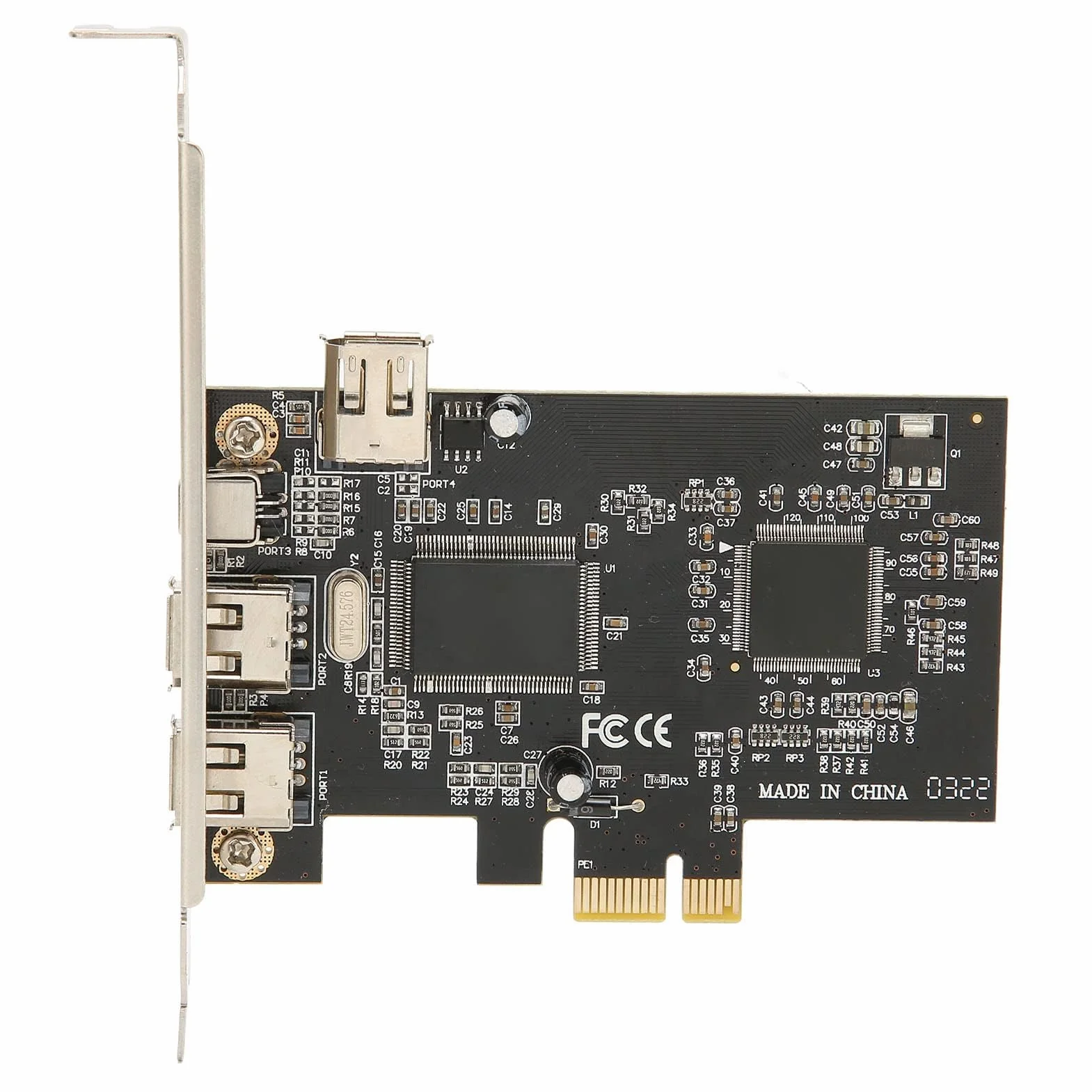 Tarjeta PCIE FireWire, PCI Ex1 a Controlador de Adaptador Externo IEEE 1394 4 Puertos (2 X 6 Pines + 1 X 4 Pines) con Soporte de Perfil bajo para 2000, XP, para Server 2003, Vista 7