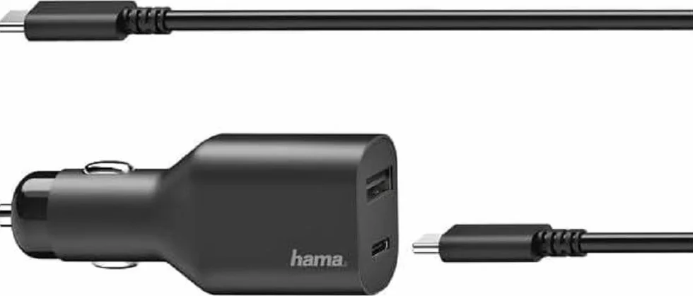 Hama | Cargador para Coche USB C (Fuente de alimentación Universal USB C para Coche, Fuente de alimentación para portátil Power Delivery, 5 – 20 V/70 W) Negro