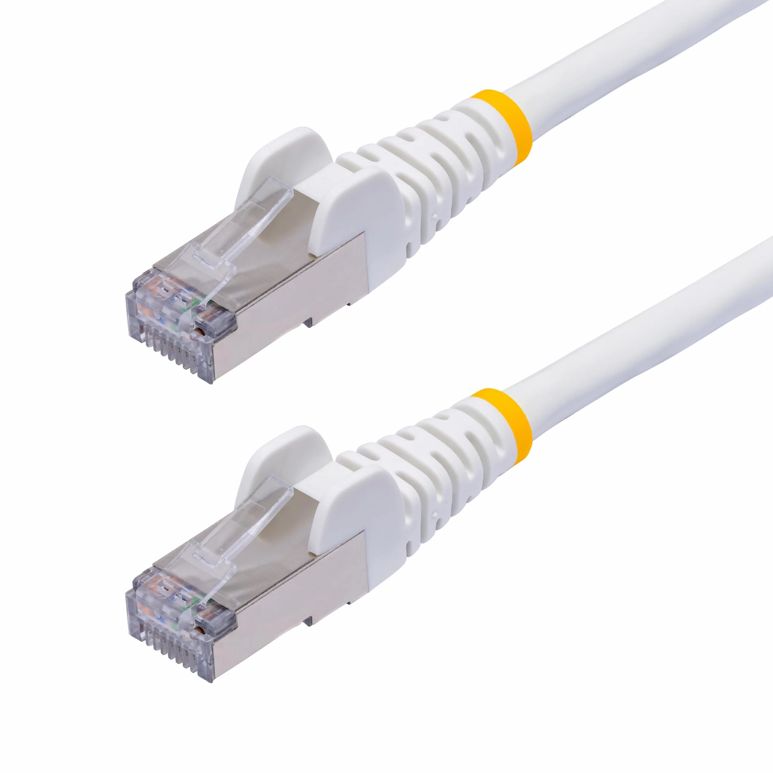 StarTech Cable Ethernet Cat8 Antienganche 15m, S/FTP, LSZH, Blanco | Probado con Fluke, Contactos chapados en oro, Cubierta LSZH sin halogenos, Ideal para 25/40GBASE-T