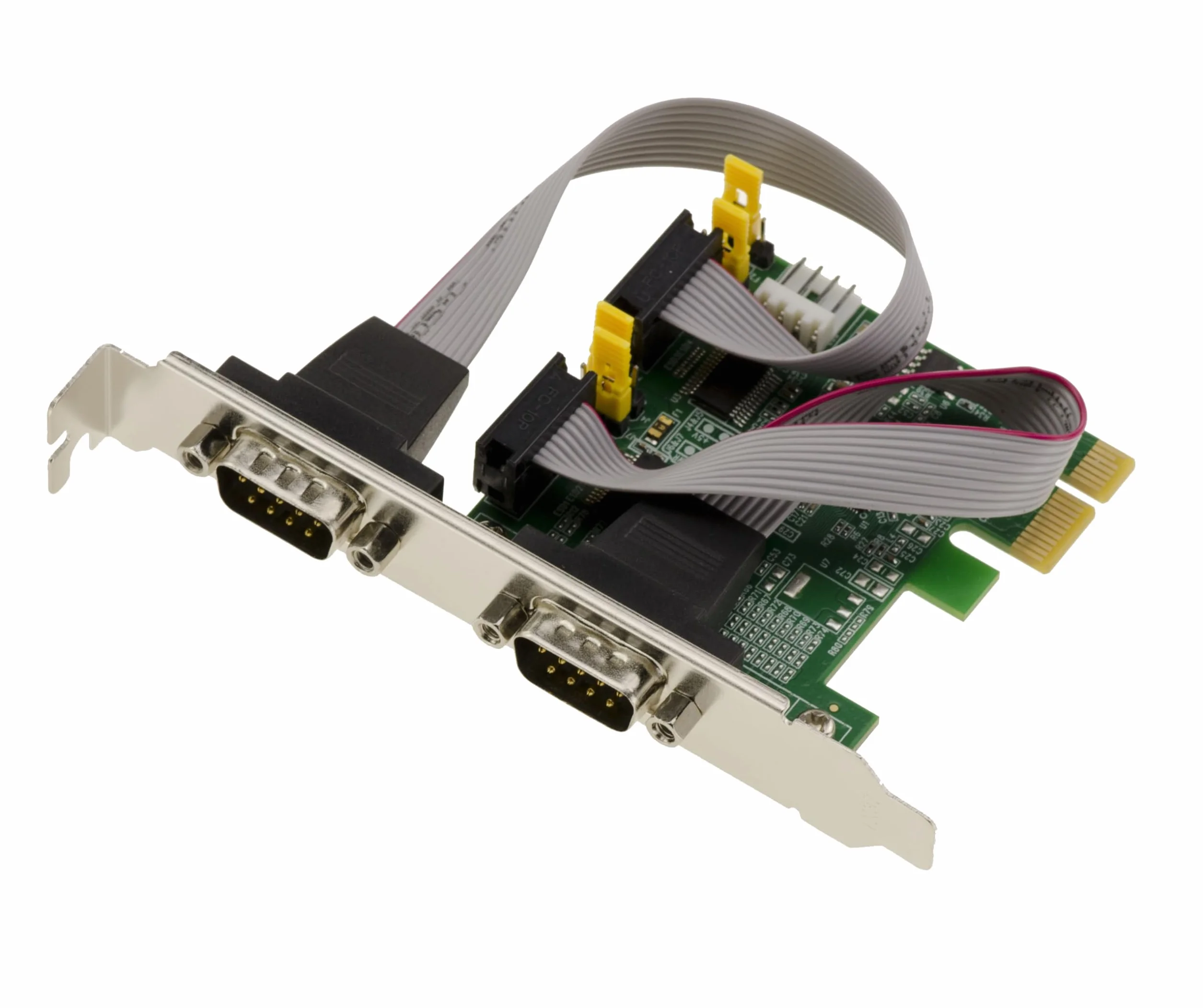 KALEA-INFORMATIQUE Tarjeta controladora PCIe Serial RS232 de 2 Puertos, con chipset POS Power on Serial 5V o 12V ASIX 99100, Soportes de Perfil bajo y Alto