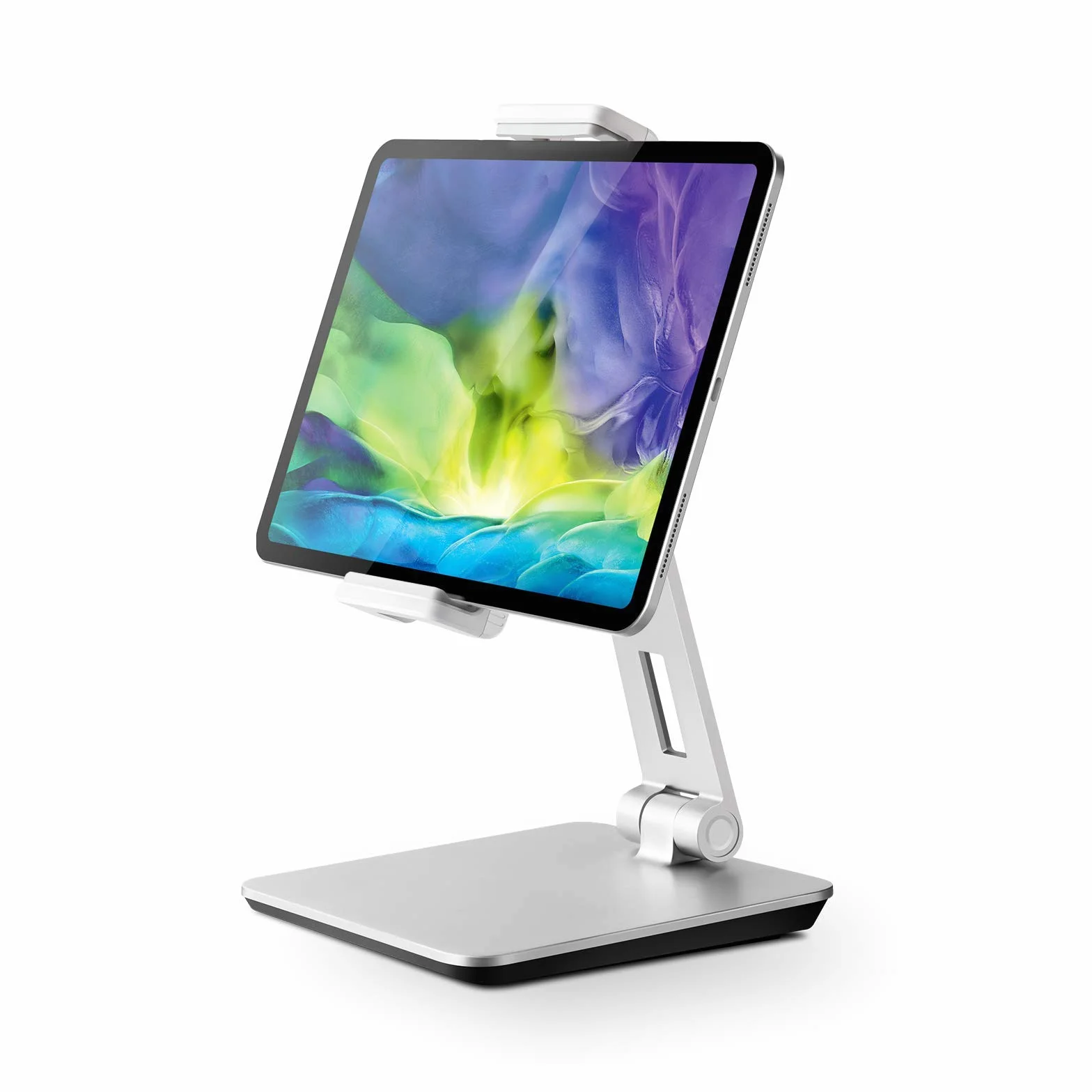 Soporte ajustable de aluminio resistente para tablet, soporte plegable giratorio de 360° para iPad, Samsung Tab, Kindle, Nintendo Switch (4.7-13 pulgadas), diseño para escritorio, cocina, oficina,