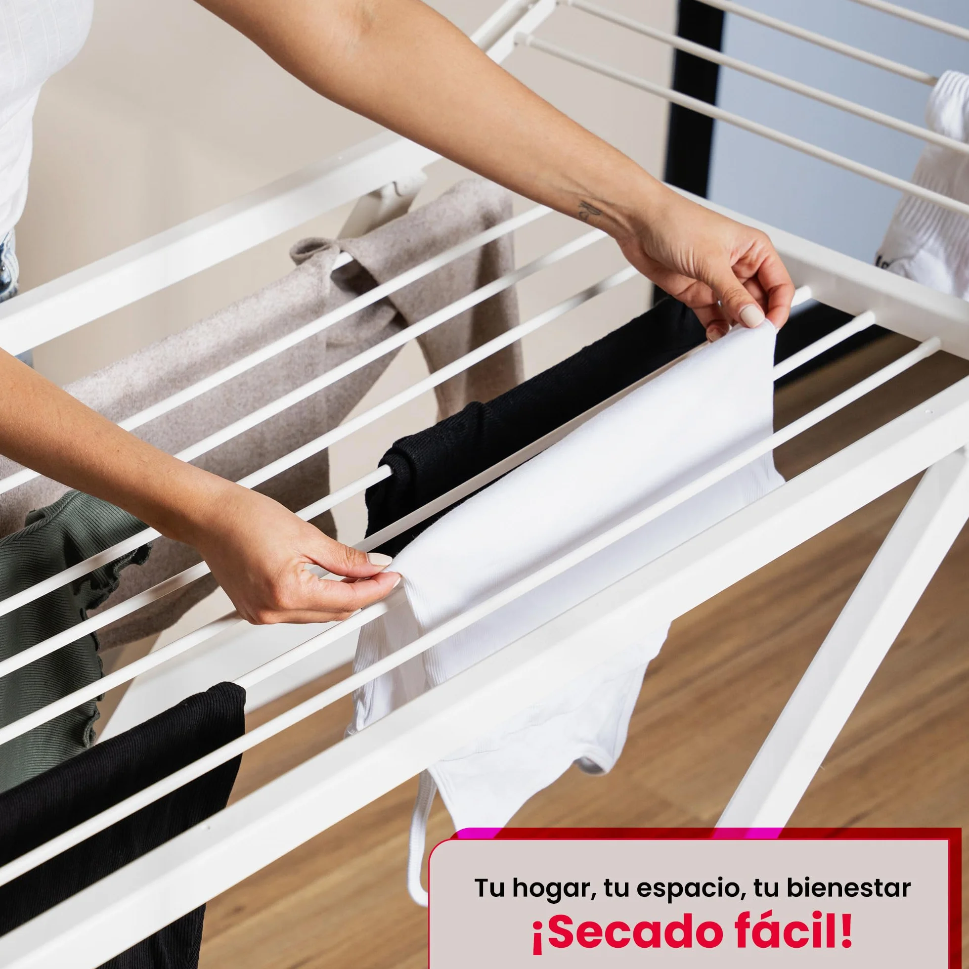 PlasticForte Tendedero Plegable Extendible 20 m para Balcón, Pinzas, Resistente Sol, Marrón