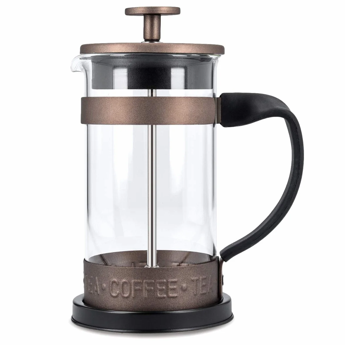 Cafetera Francesa de Acero Inoxidable 350ML Navaris - Cafetera de émbolo 3 Tazas con Jarra de Vidrio