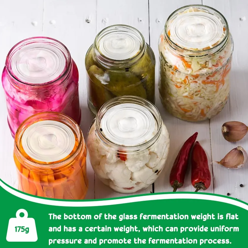 5 Piezas Pesos de Fermentación de Vidrio 7cm para Chucrut Kimchi Kéfir Encurtidos Pepinos