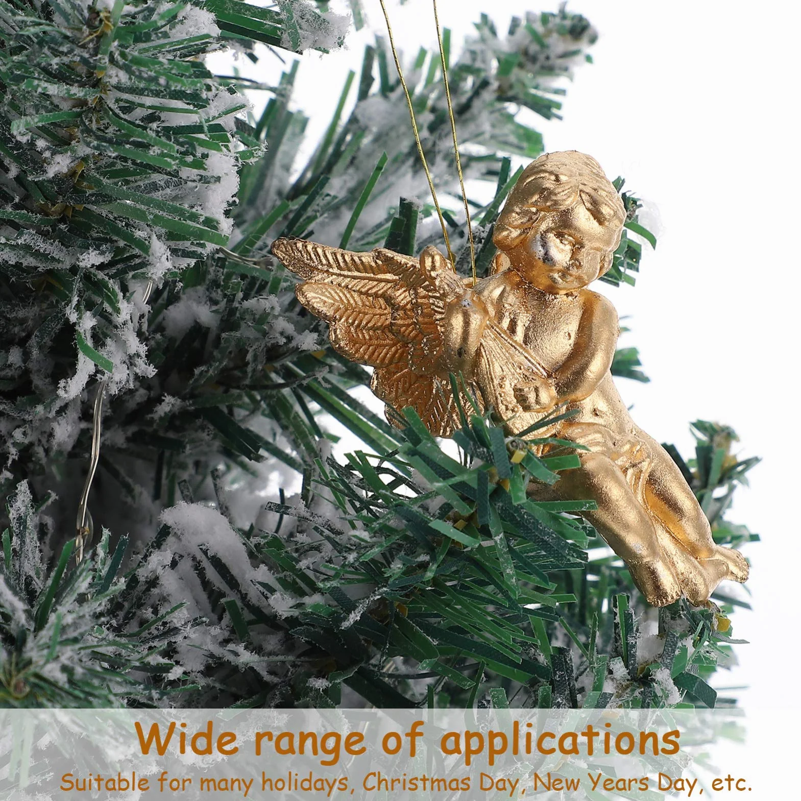 Adornos Navideños Alas de Ángel Angelitos de Navidad Estatua Cupido Colgante Árbol Navidad Plástico