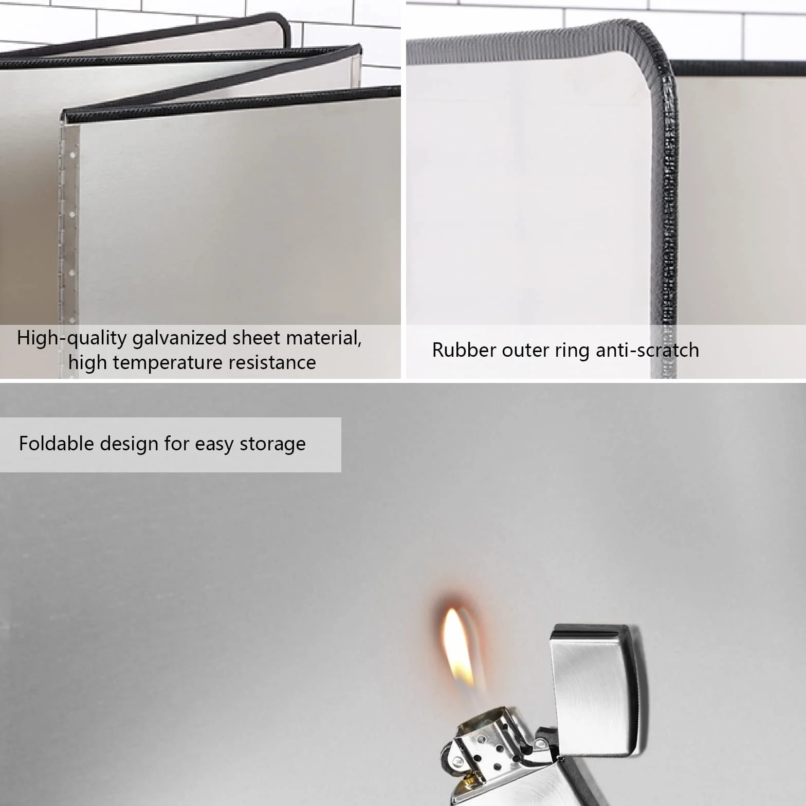 Protector Salpicaduras Cocina 3 Lados Antiadherente 102 x 30 cm Plegable Aceite Estufa Gas