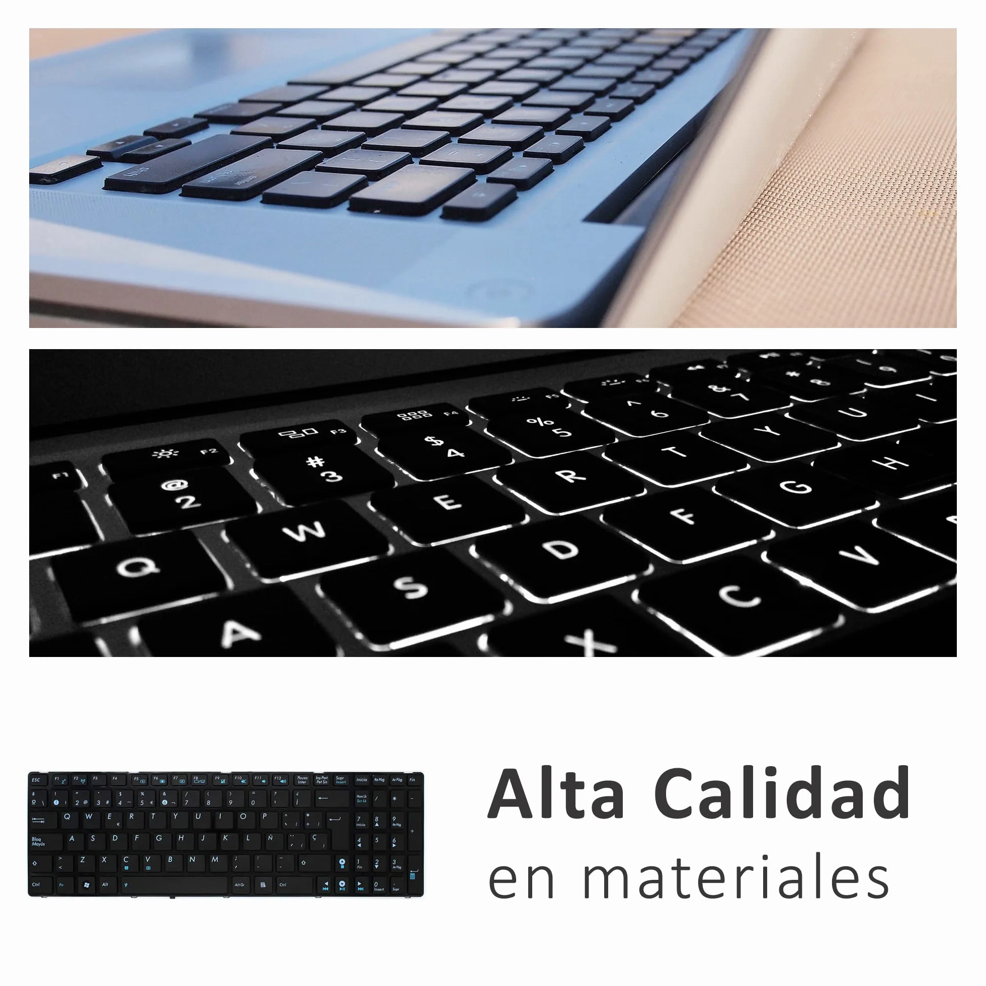 PORTATIL MOVIL - Teclado Compatible con ASUS NSK-UGC0S 9J.N2J82.C0S 0KN0-FN2SP03 04GNV32KSP01-3 V111462AK1