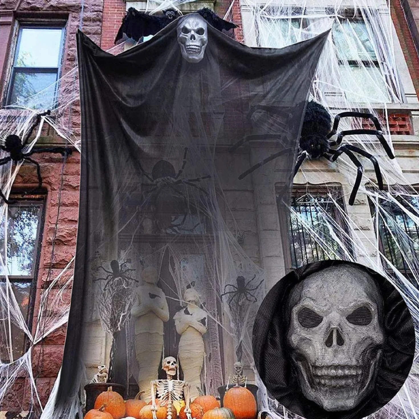 Fantasmas Colgantes de Halloween, Máscara de Esqueleto Colgante Decoraciones de Halloween