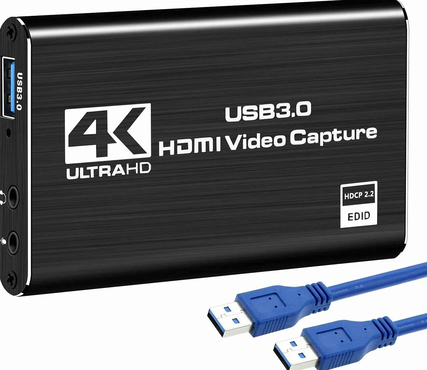 Tarjeta de captura de juegos, 4K Dispositivo de captura de video HDMI USB 3.0, Full HD 1080P para grabación de juegos, Transmisión en vivo