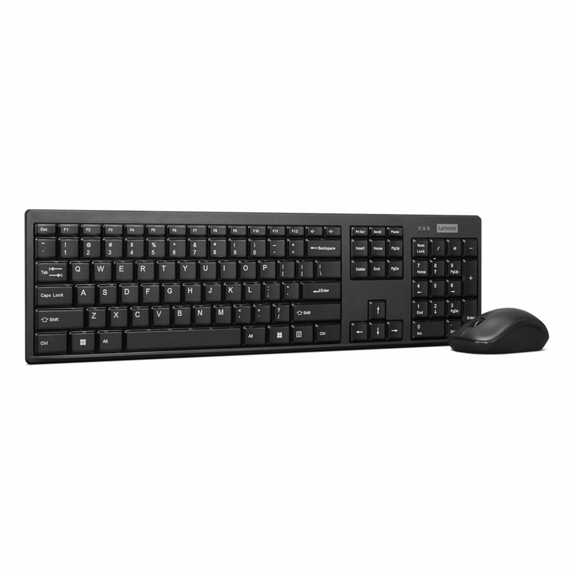 Lenovo 100 Combo Teclado y Ratón Inalámbricos 2.4G (Ratón Sensor Óptico, 1600 dpi, Receptor USB Nano, Compatible con Windows) QWERTY Español - Negro