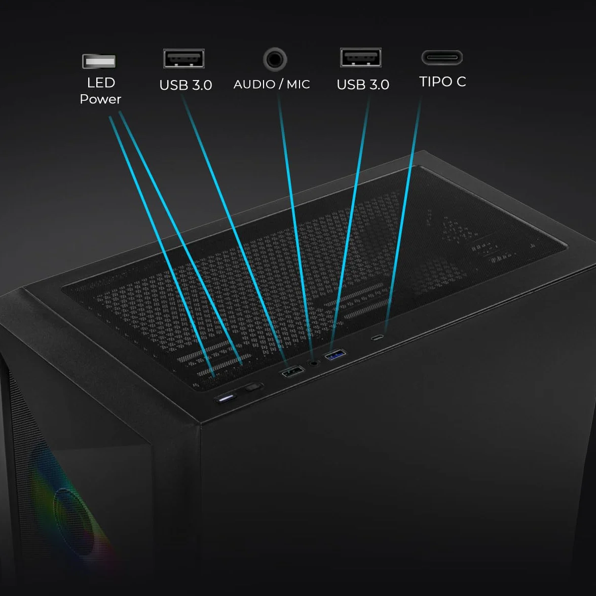 YEYIAN Gaming PC Edge | Intel i5-14400F 10-Core (4.7GHz OC) | NVIDIA RTX 5060 8GB GDDR7 | 32GB (2x16) DDR5 6000MHz | 1TB NVMe SSD Gen4 | Windows 11 Pro