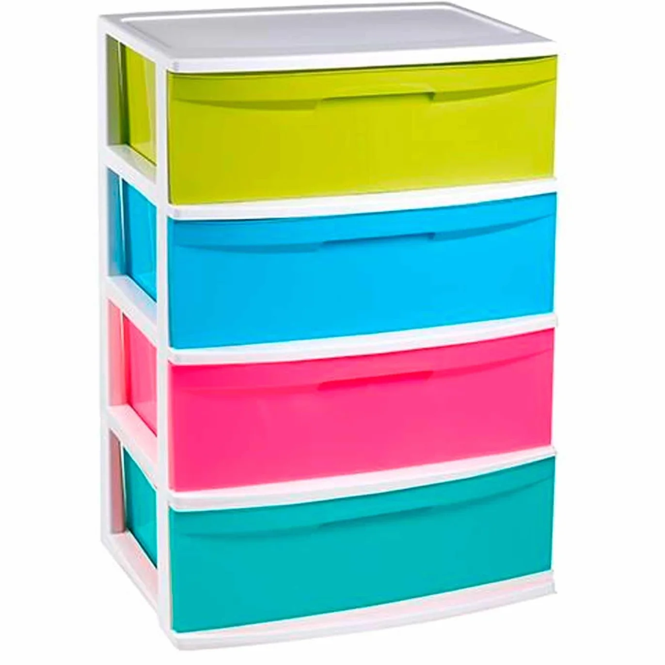 Acan Tradineur - Cajonera de organización “Nilo” - Ideal para el hogar o el trabajo - Fabricación en plástico - 4 Cajones - 81 x 56 x 39,5 cm - Blancolor