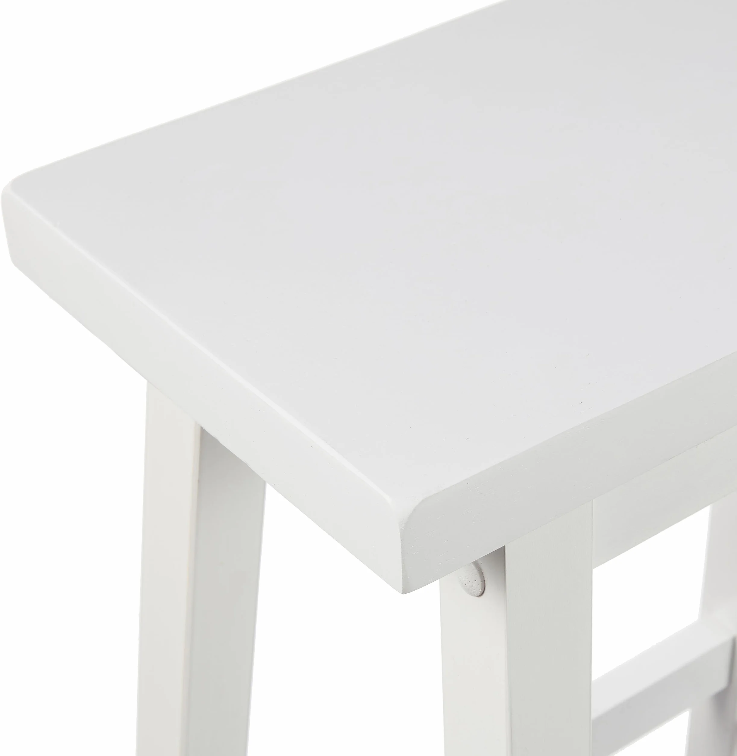 Amazon Basics Juego de 2 taburetes de cocina de madera maciza, 61 cm, Blanco