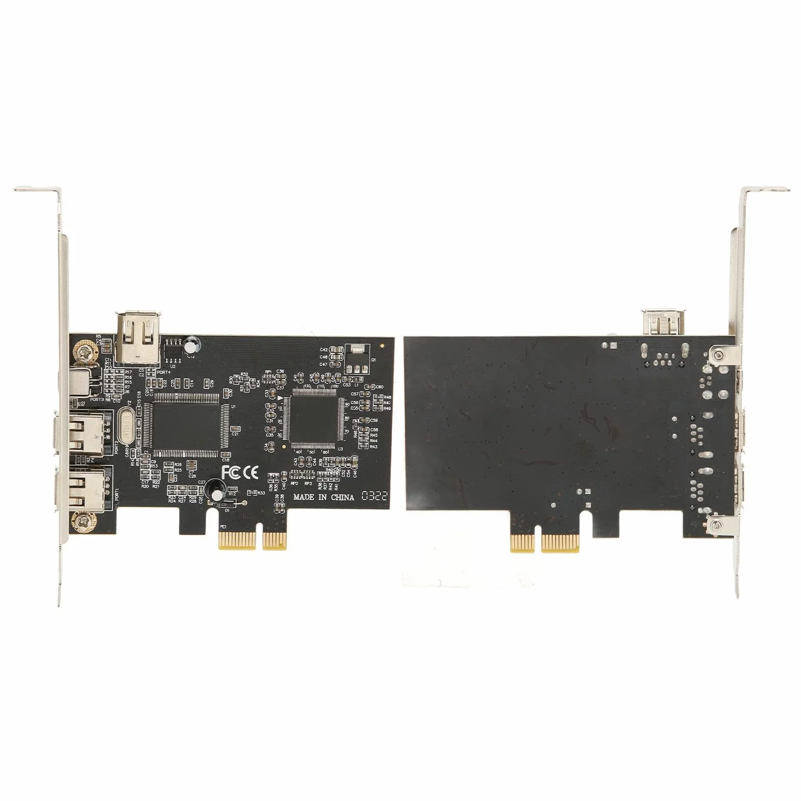 Tarjeta PCIE FireWire, PCI Ex1 a Controlador de Adaptador Externo IEEE 1394 4 Puertos (2 X 6 Pines + 1 X 4 Pines) con Soporte de Perfil bajo para 2000, XP, para Server 2003, Vista 7