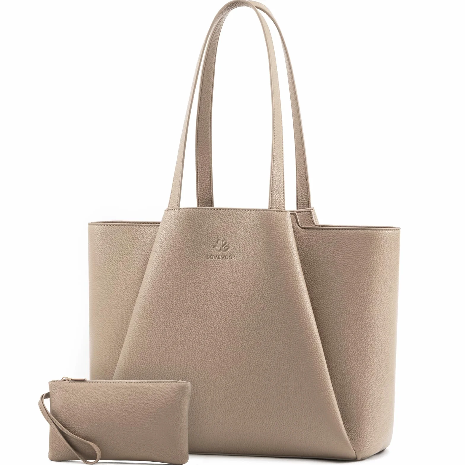 LOVEVOOK Bolso de Mano para Mujer para Portátil de 15,6 Pulgadas, Bolso Tote de Cuero Sintético, Bolsa de Trabajo para Profesoras con Compartimento para Laptop Impermeable, Bolso de Hombro