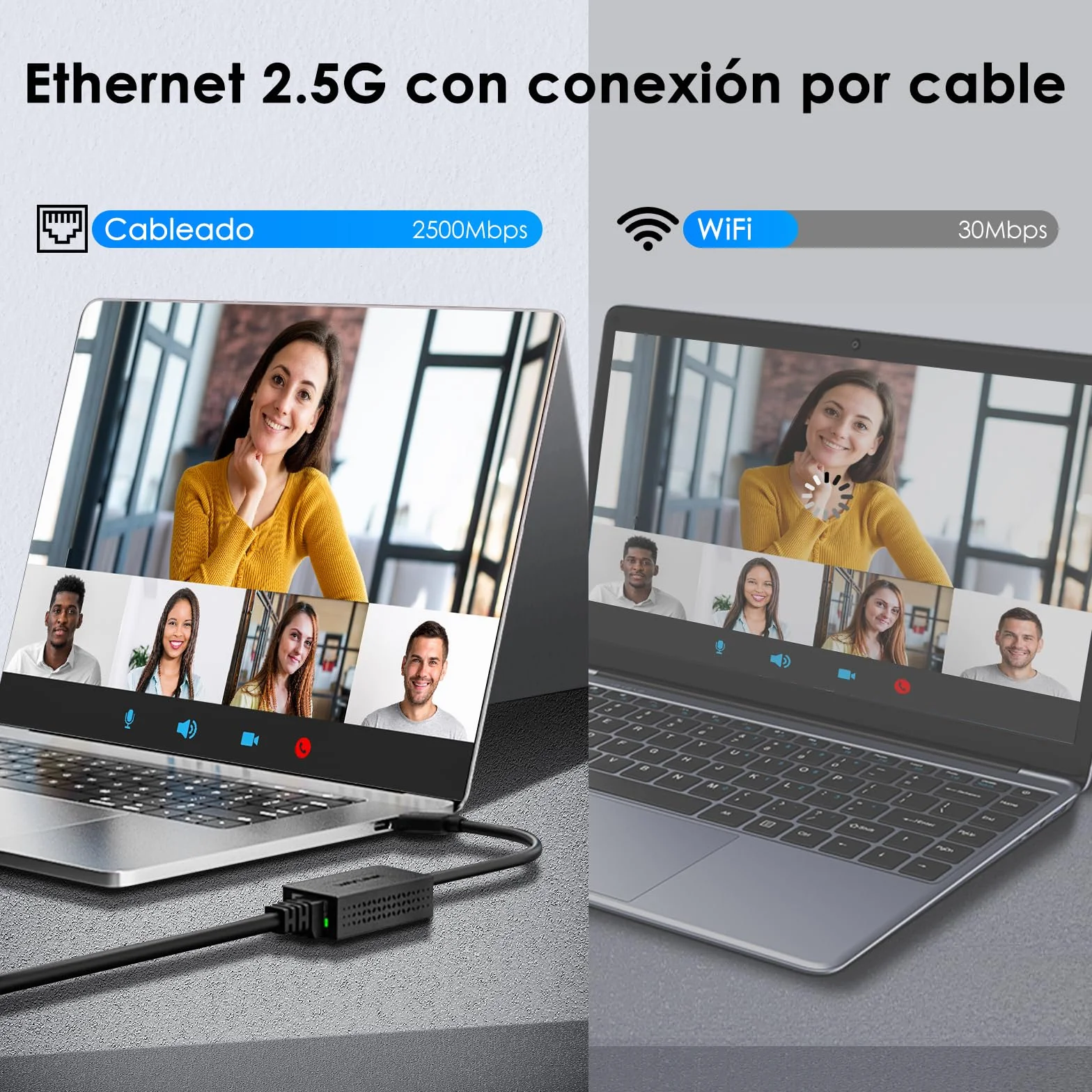 WAVLINK Adaptador USB C a Ethernet, Adaptador 2.5G USB LAN, Compatible con Ordenador portátil, PC con Windows 7/8/10, XP, Vista, Mac OS 10.6 o Superior