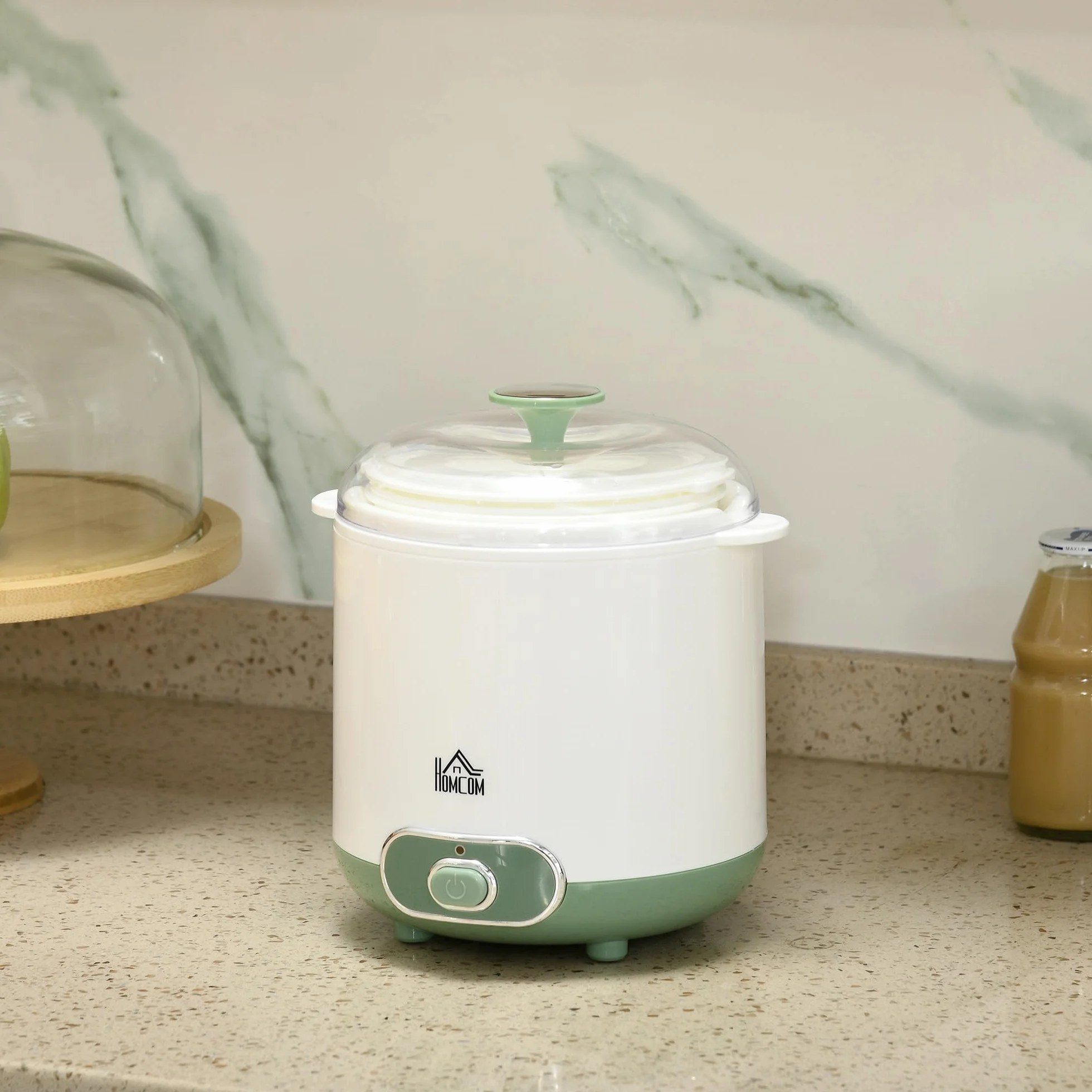 HOMCOM Yogurtera 20W 1,5L Máquina de Yogur Sin BPA Blanco