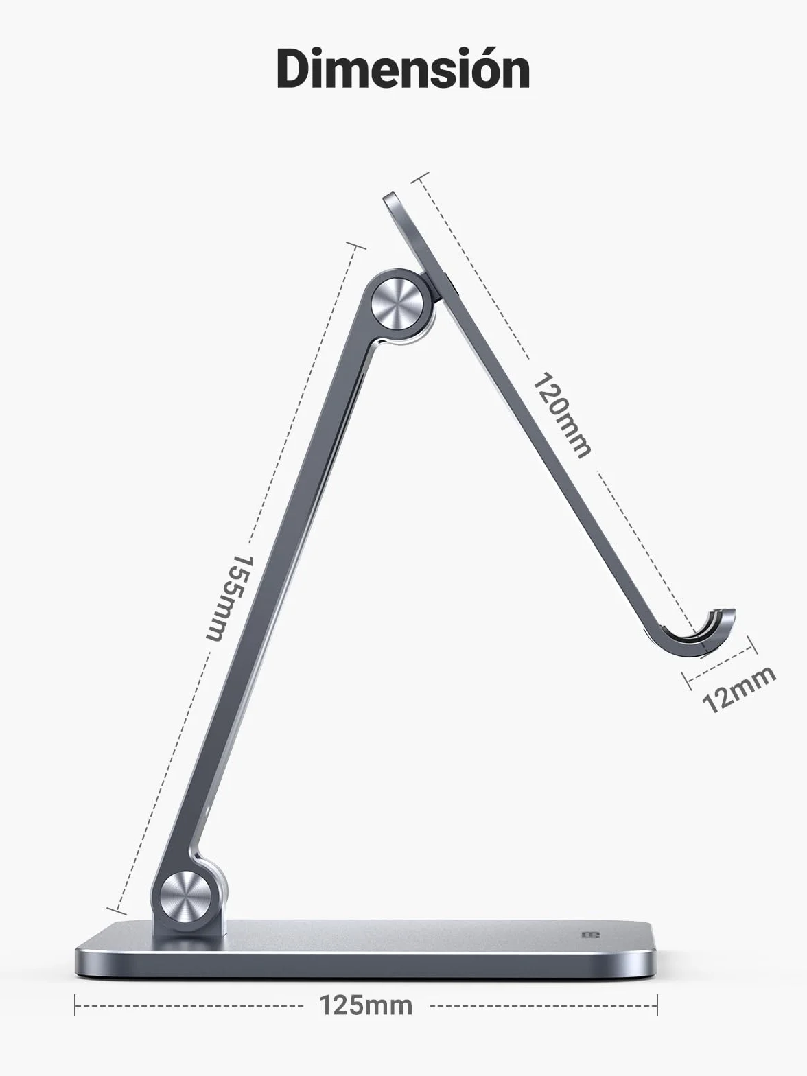 UGREEN Soporte Tablet Mesa | Stand Plegable para Móvil de Aluminio hasta 12,9 Compatible con iPad Galaxy Tab MediaPad iPhone 17 16 15 Gris