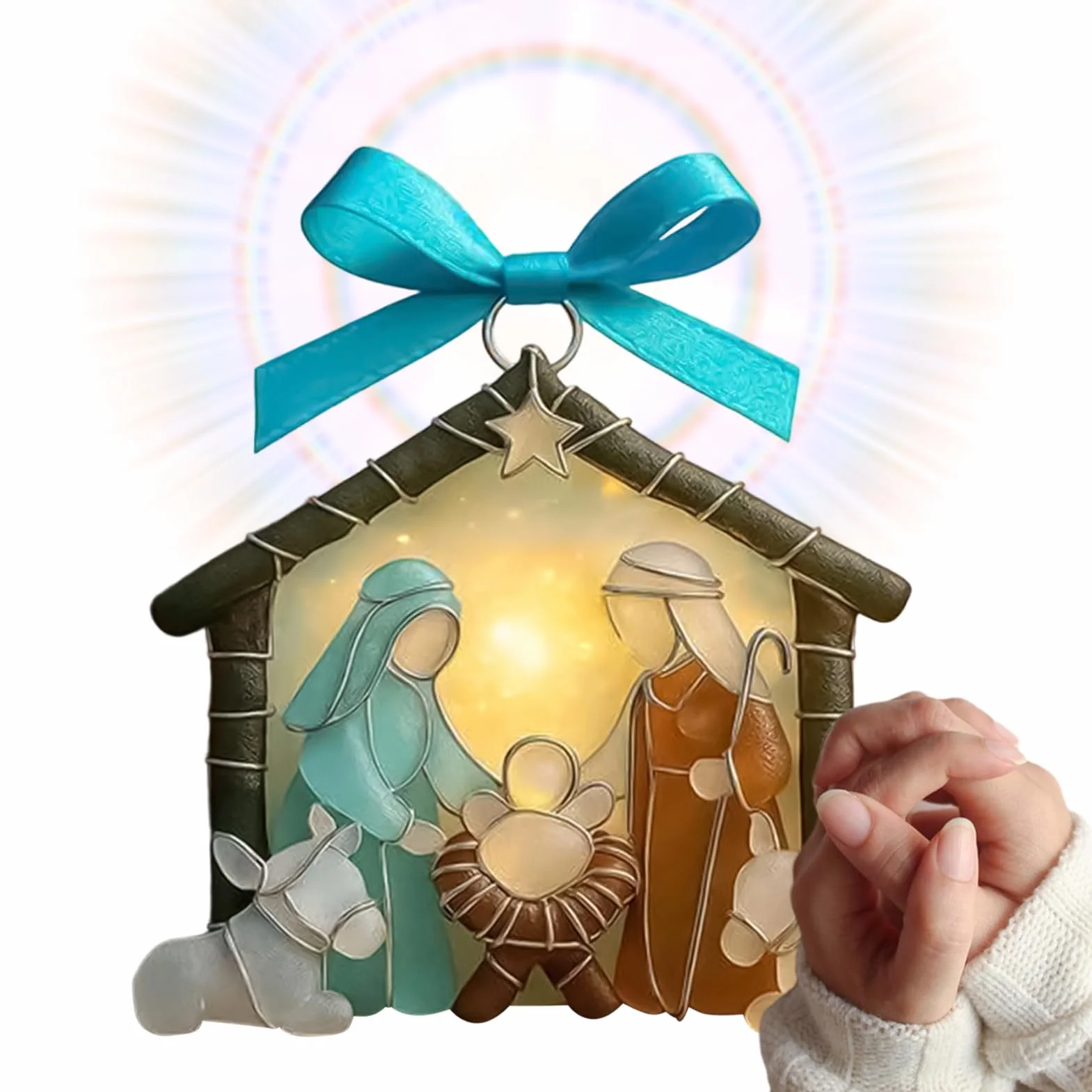 Colgante Belén Acrílico Decorativo 2D Plano Mesa Navidad Árbol