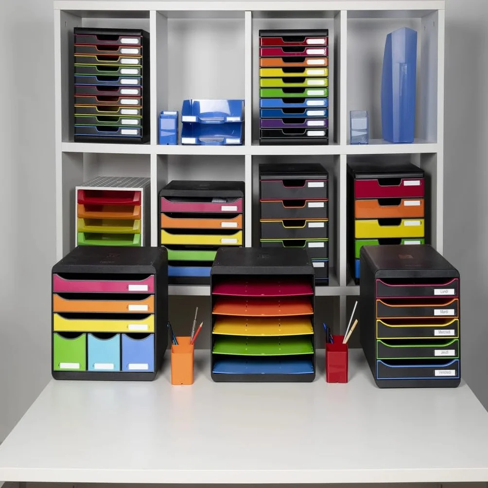 Exacompta BIG-BOX PLUS HORIZON Módulo 5 cajones para documentos A4 Negro/multicolor 270x355x271 mm