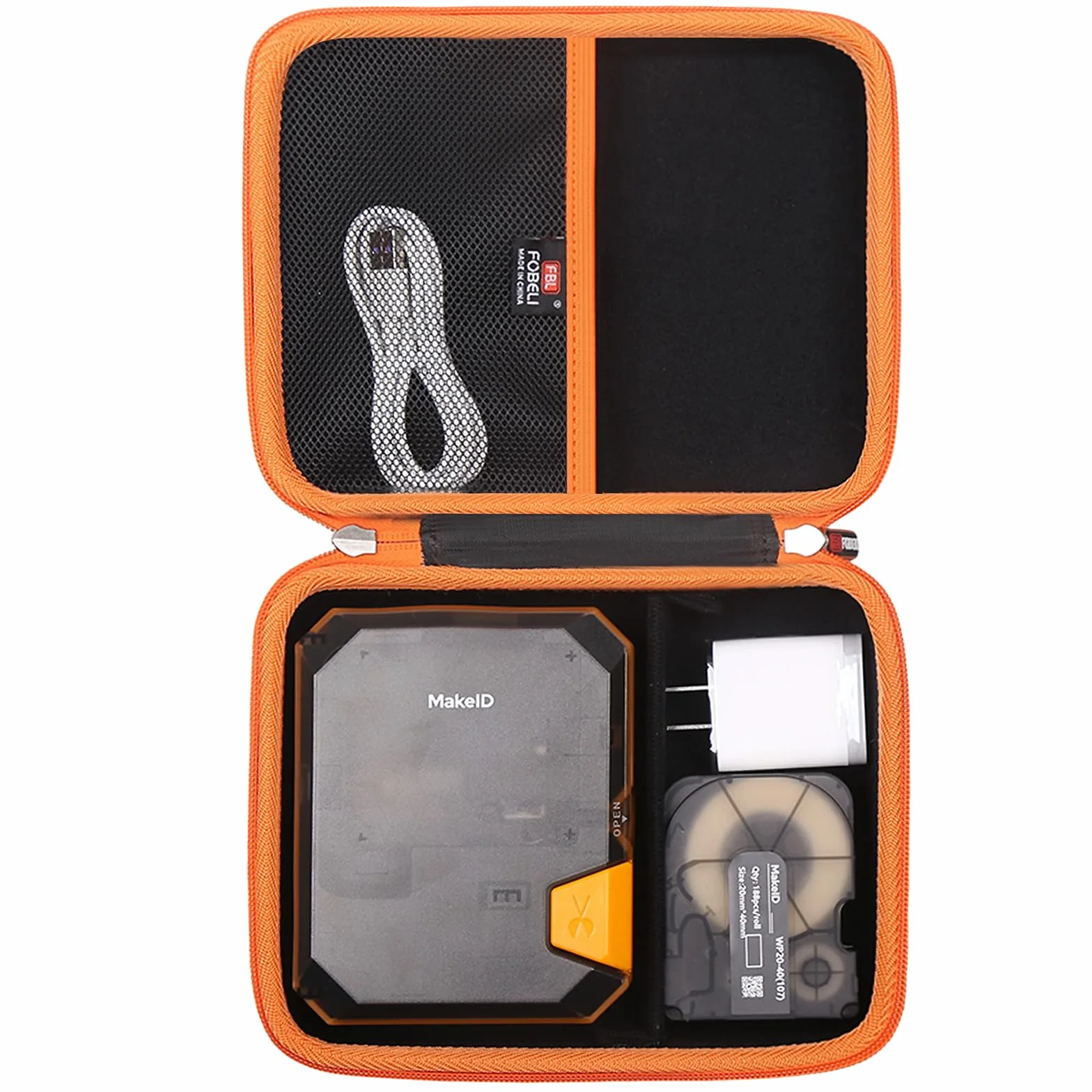 FBLFOBELI Estuche rígido para etiquetadora industrial Makeid P31, impresora de etiquetas de transferencia térmica, soporte de almacenamiento portátil con Bluetooth (solo funda)