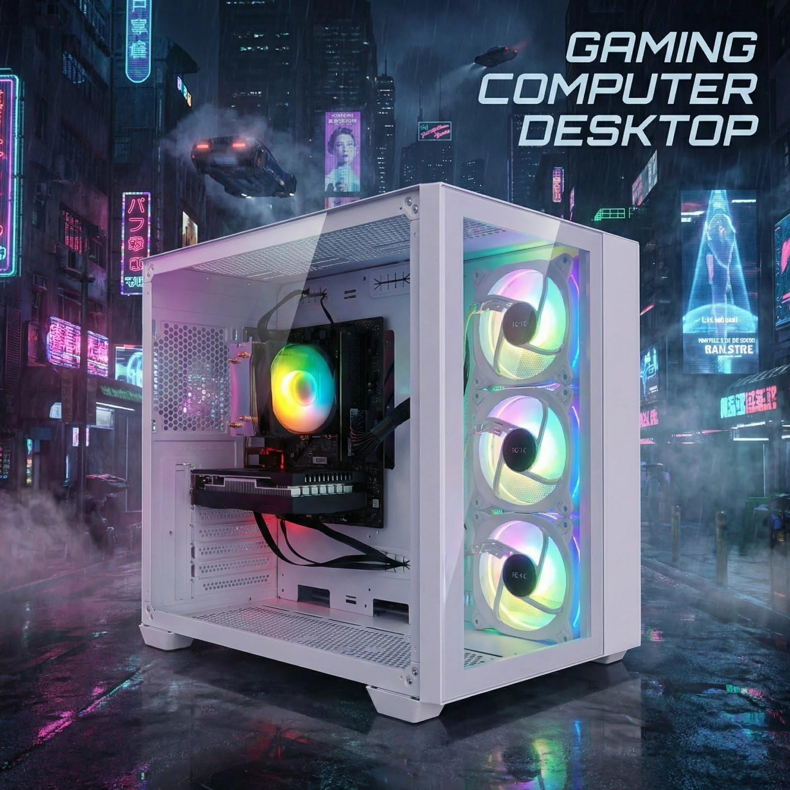 STGsivir PC Gaming, Ordenador de Sobremesa Gaming, GeForce RTX 3050 6GB GDDR6, Ryzen 5 5500 hasta 4.2 GHz,16GB DDR4,1TB SSD,WiFi 6,BT 5.0,Ventilateur RGB x3,Windows 11 Pro