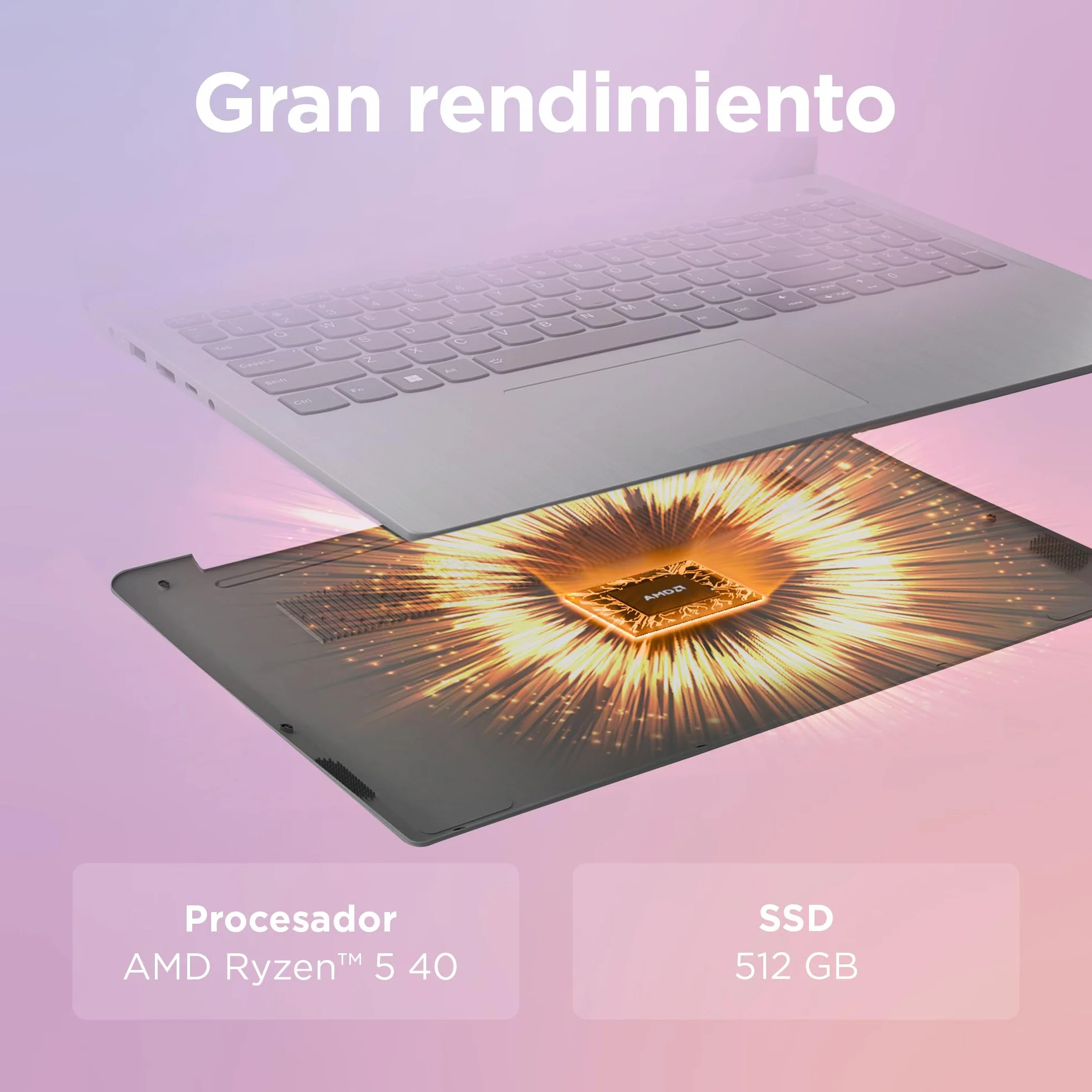 Lenovo IdeaPad Slim 3 Gen 8 - Ordenador Portátil 15.6" FHD (AMD Ryzen 5 40, Radeon 610M Graphics, 16 GB RAM, 512 GB SSD, USB-C, Wi-Fi 6, Windows 11 Home) Teclado QWERTY Español, Gris Ártico