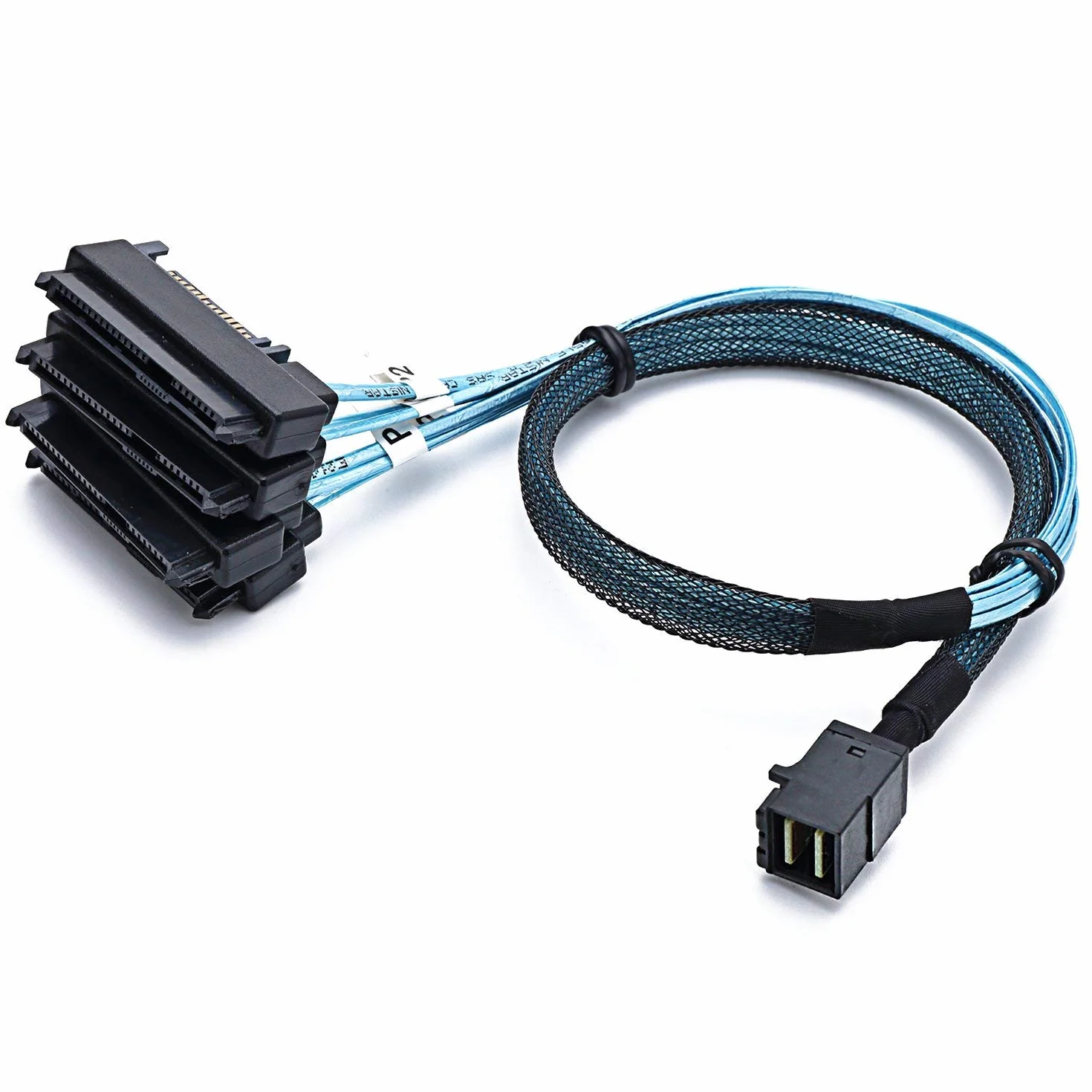 SFF-8643 interno Mini SAS HD a (4) Conectores con puerto de alimentación 15pin 12 GB/s SAS SFF-8482 29pin cable 1 m