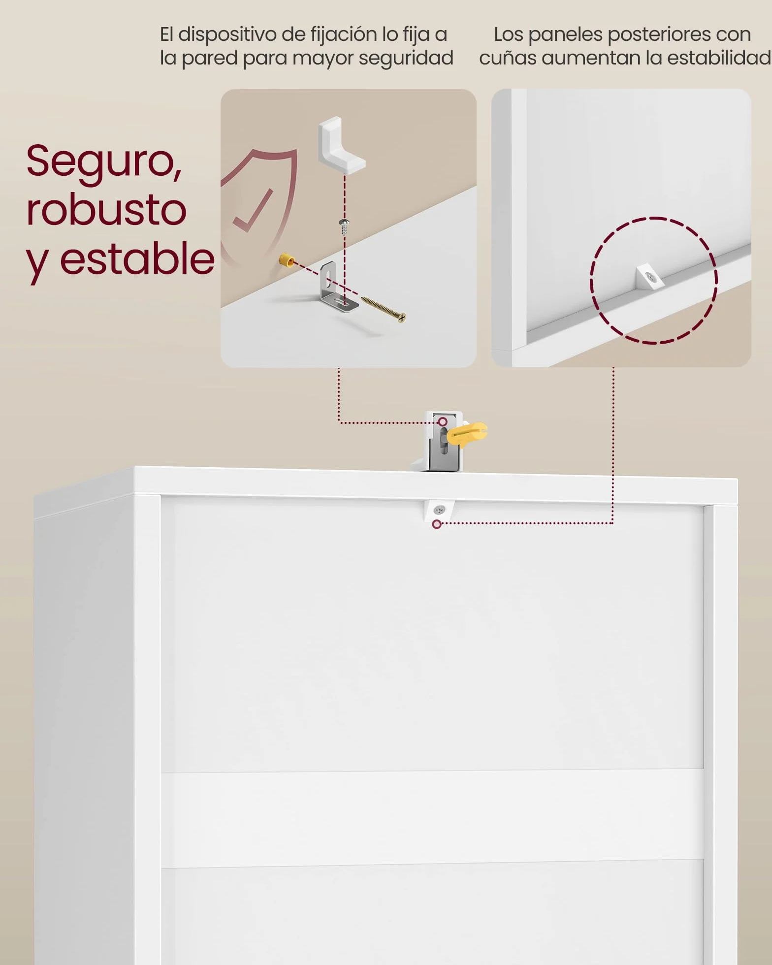 VASAGLE Estantería 4 Niveles 24x30x106 cm Blanco Nube LBC434W01