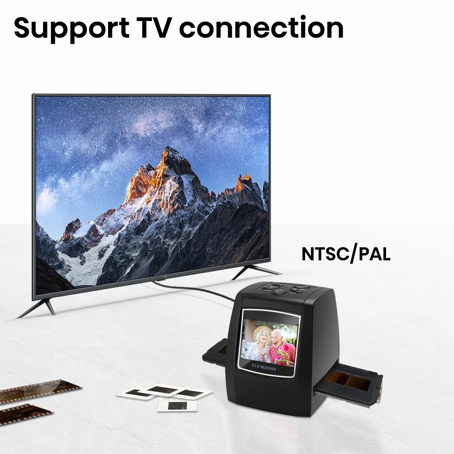 Escáner de película para 35mm Negativos y Diapositivas, Escáner de Alta resolución con 2,4" LCD, Convertidor No se Requiere PC y Software
