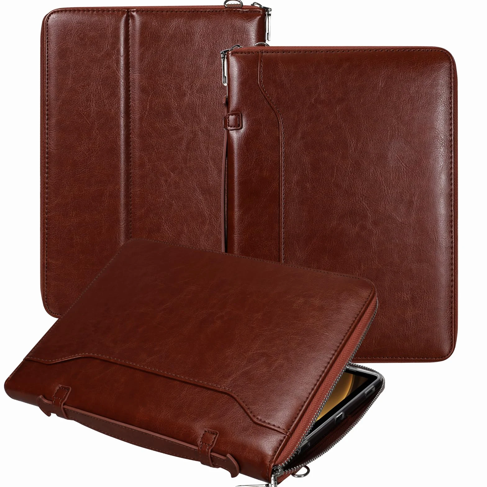 E NET-CASE Funda para Samsung Galaxy Tab S10 Lite / S10 FE / S9 FE 10.9 Pulgadas / S9 11 Pulgadas, Funda Trasera Transparente/Correa de Mano/Correa para el Hombro/Soporte para S-Pen,marrón