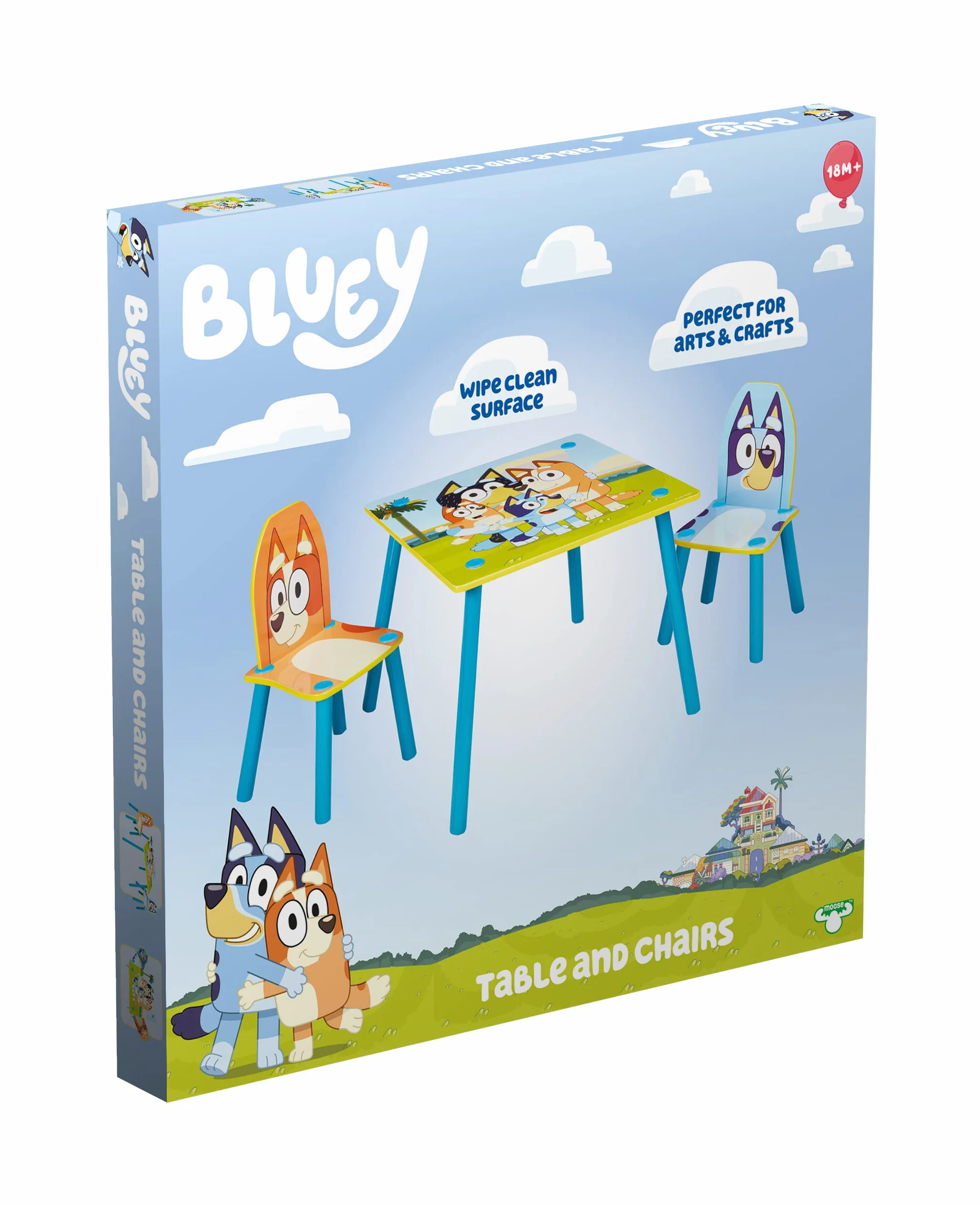 Bluey Juego de 2 sillas para niños, Mesa 43,5 x 63 x 63 cm