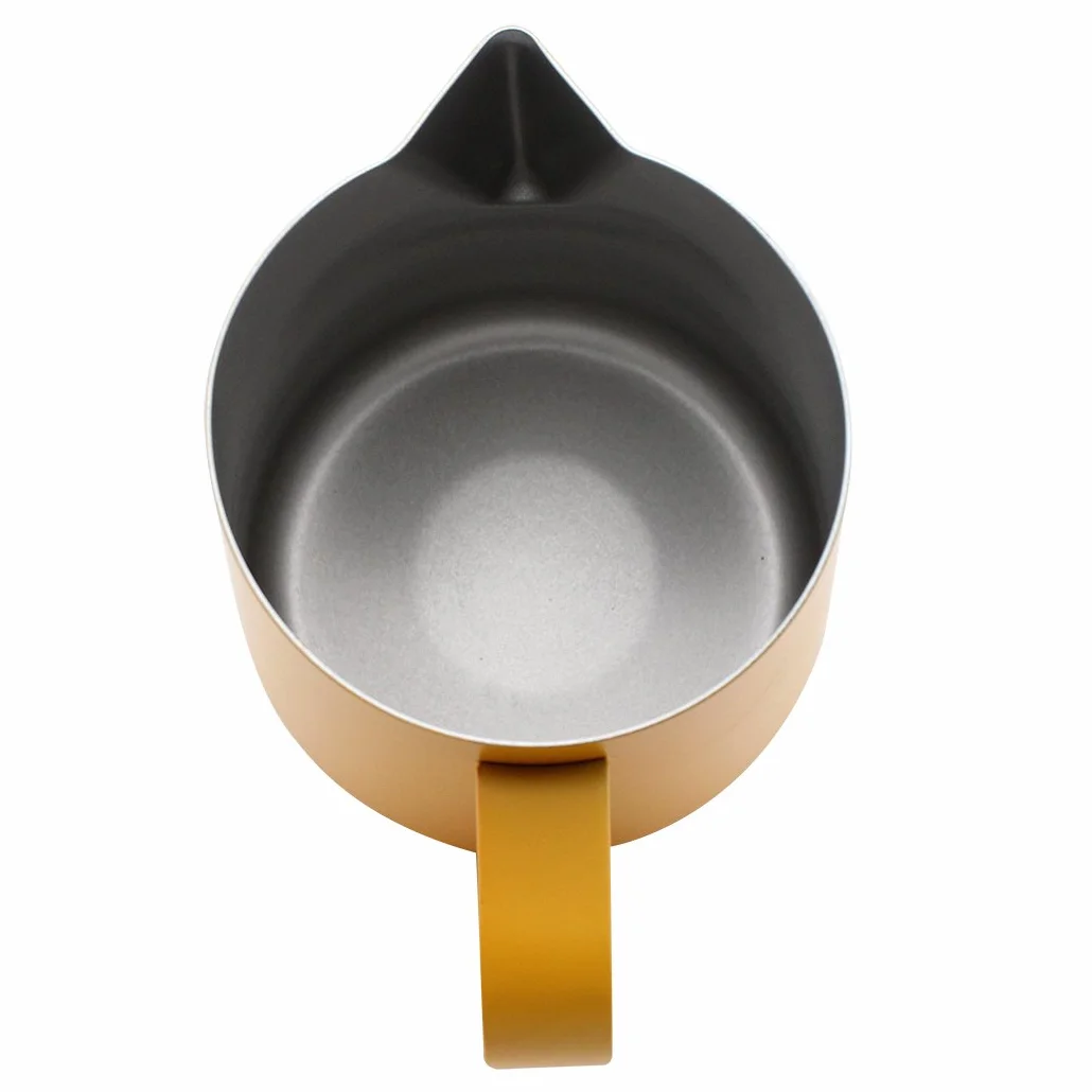 Jarra de acero inoxidable para espumar al vapor 600 ml amarillo
