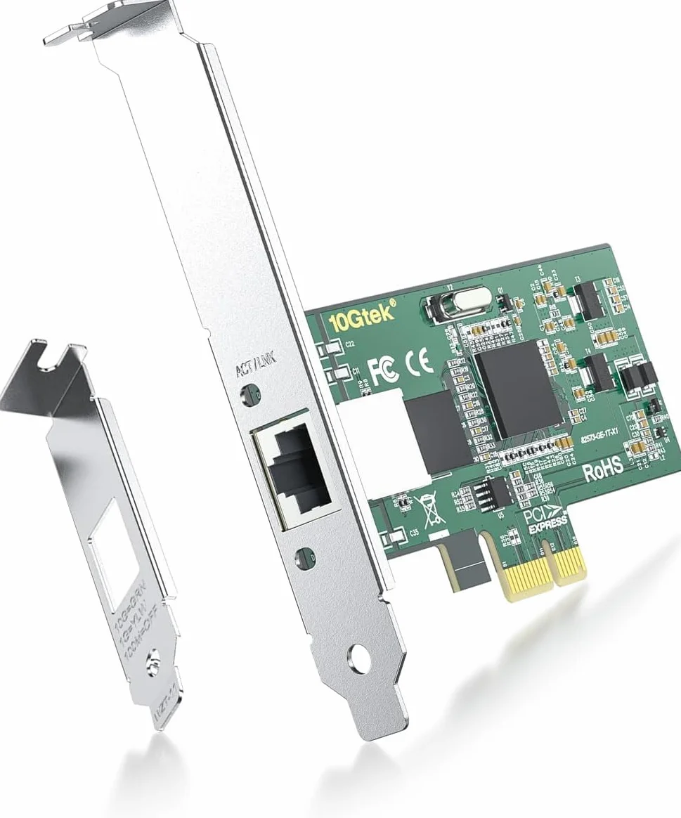 ipolex Tarjeta de red Ethernet 1.25G, 1x puerto RJ45 +, NIC de 10GbE en comparación con Intel EXPI9301CT, compatible con Windows Server/Windows/Linux/VMware (no compatible con VMware ESXi 7.0, Mac OS)