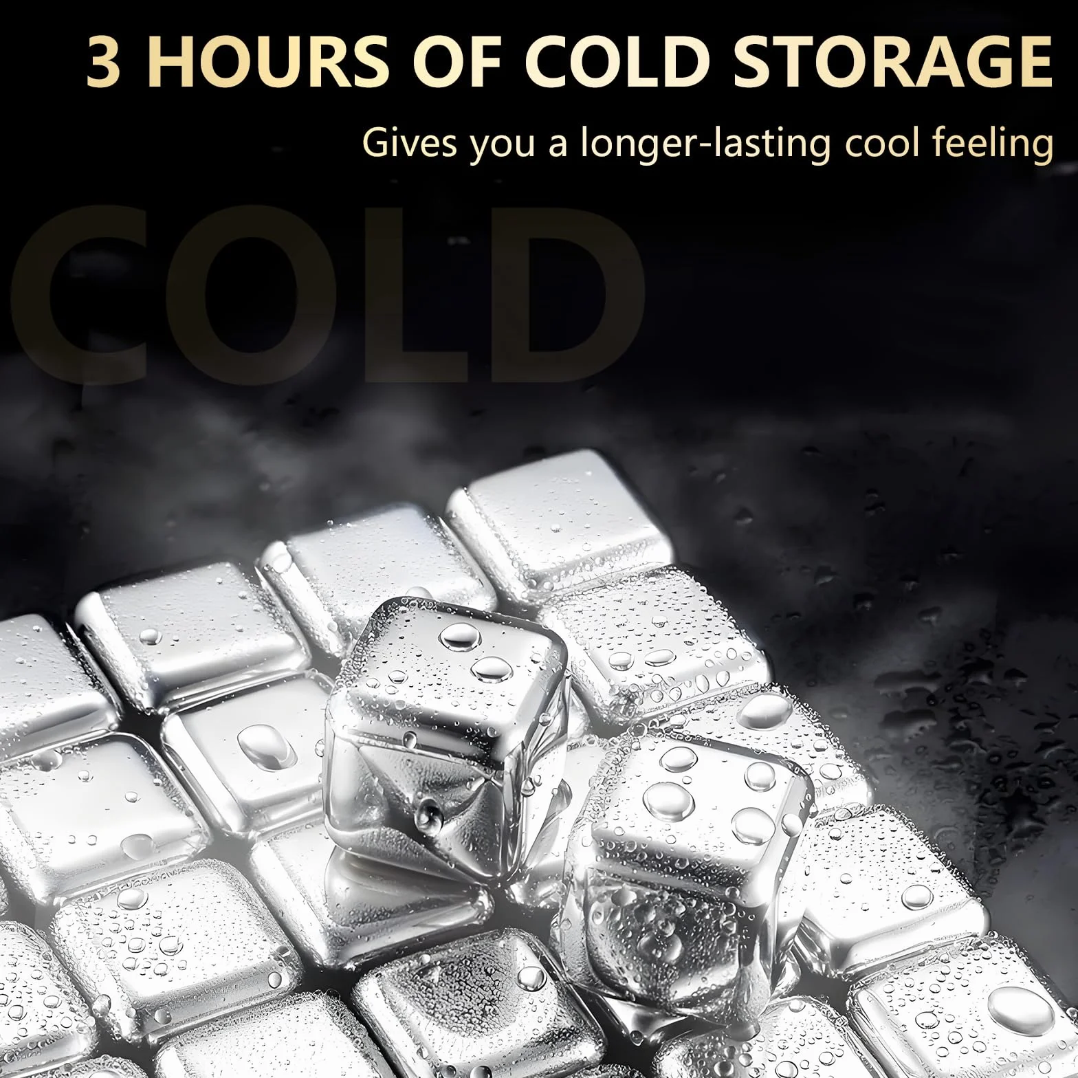 GeeRic Cubitos Hielo Reutilizables de Acero Inoxidable 304, Piedras de Hielo para Cócteles, Accesorios de Bar, 8 Piezas