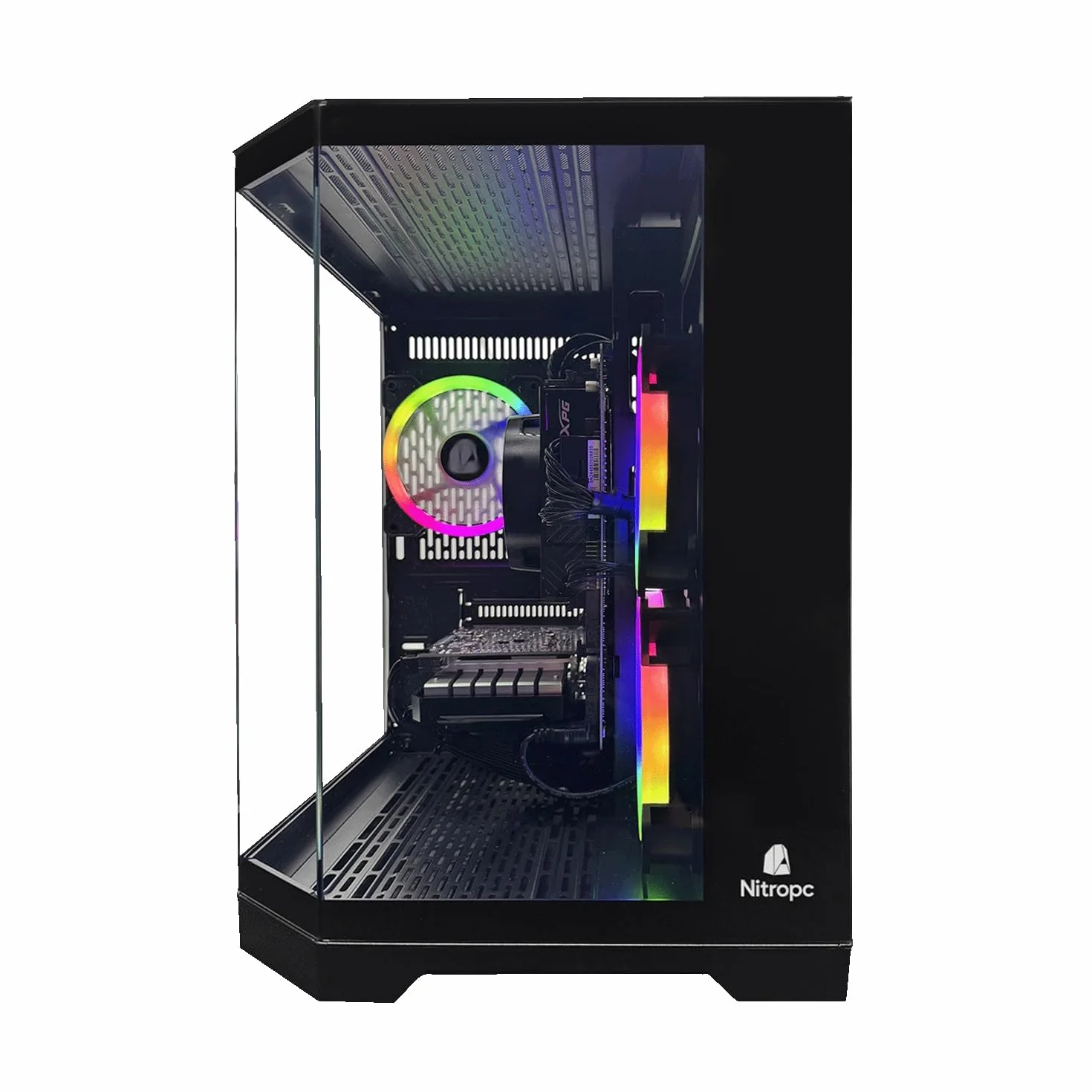NitroPC - Pack Avanzado | PC Gaming Completo (Intel Core i5 12400F 6/12 4,40 GHz, RTX 3050 8GB, RAM 16GB, M.2 1TB, Windows 11 PRO | WiFi, Monitor 24", Teclado, ratón, Auriculares) PC sobremesa (Negro)