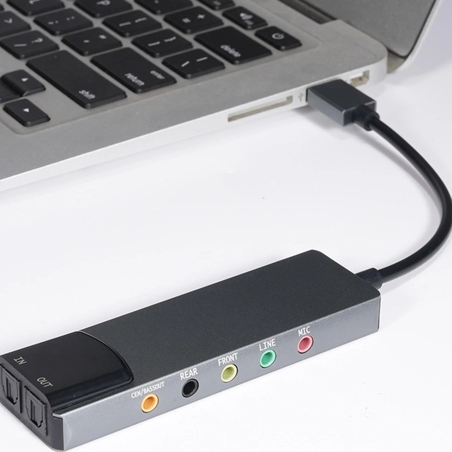 CCYLEZ Tarjeta de Sonido Envolvente USB 7.1 para PC, Tarjeta de Sonido USB Externa con Digital SPDIF 7.1 Canales, Adaptador de Sonido para Computadora Portátil, Escritorio, Juegos,