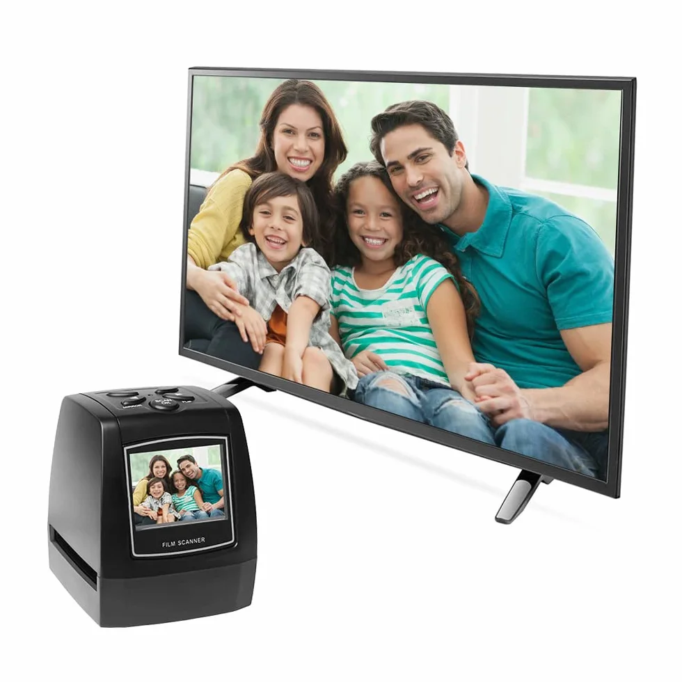 Escáner de películas y diapositivas 35 mm con pantalla LCD 2,4 pulgadas digitalización fotos antiguas negativos alta resolución