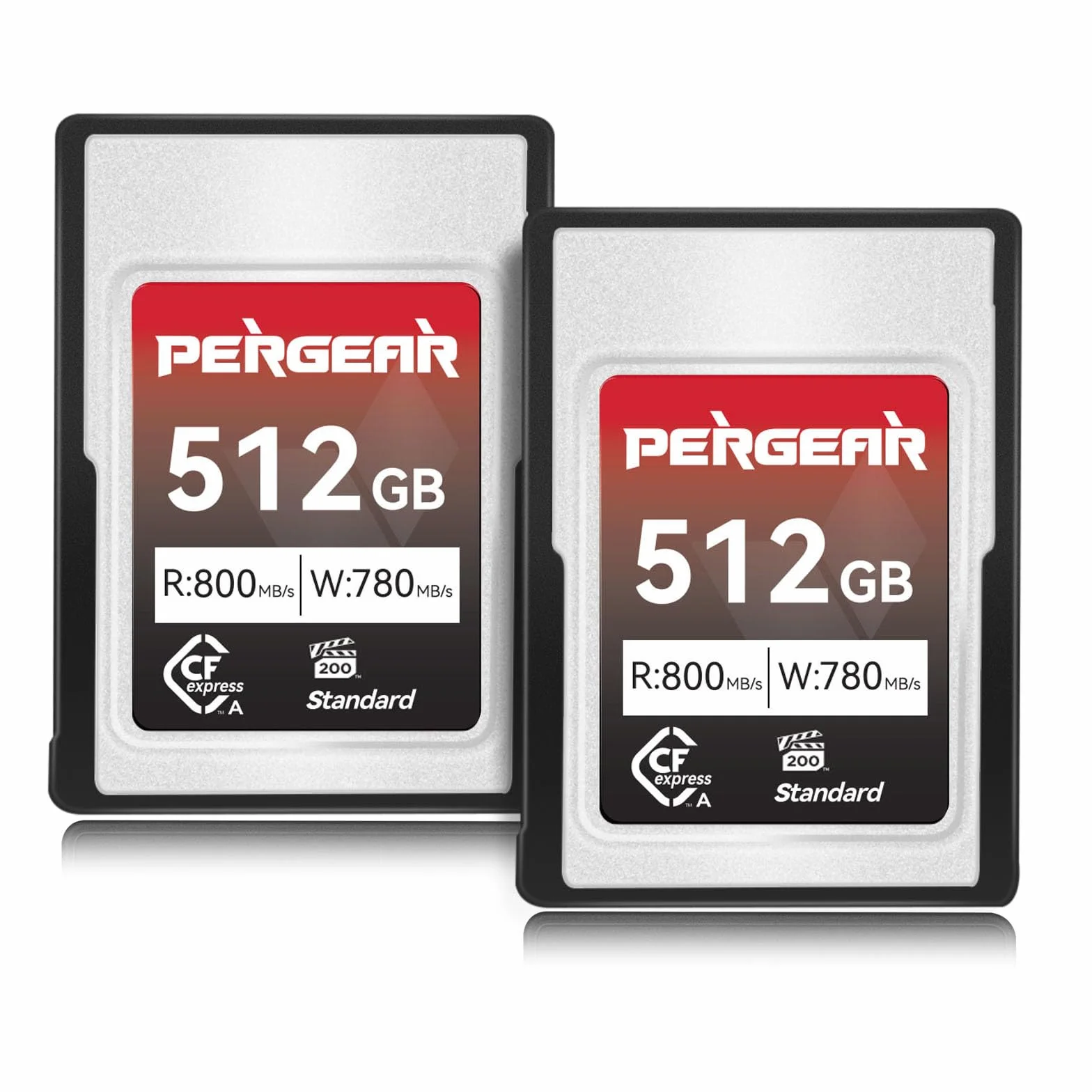 Pergear Tarjeta de memoria CFexpress tipo A de 512 GB VPG200, velocidad de lectura de hasta 800 MB/s y velocidad de escritura de 780 MB/s para grabación 4K 120P, 8K 30P (paquete de 2)