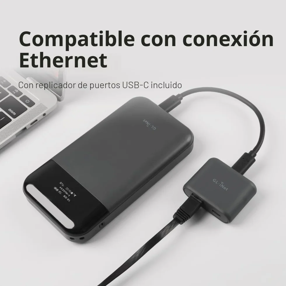 GL.iNet GL-E750V2 (MUDI) Punto de Acceso Wi-Fi portátil 4G LTE para Viajes | Dispositivo de Punto de Acceso Móvil, OpenWrt, OpenVPN, WireGuard, Tor, 7000mAh, Versión Global