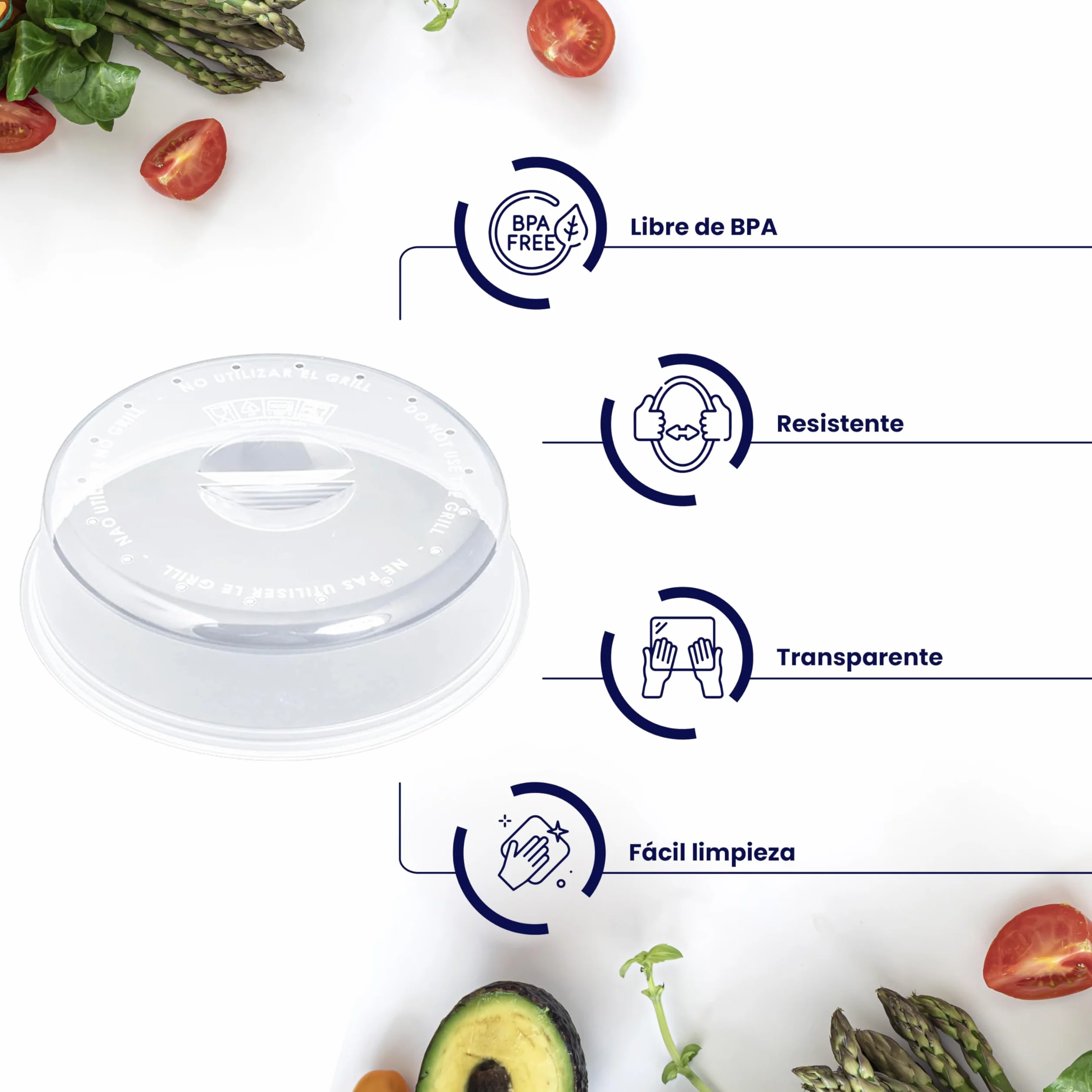 Tapa Microondas Libre BPA 24 cm para Cocina - Fabricado en España
