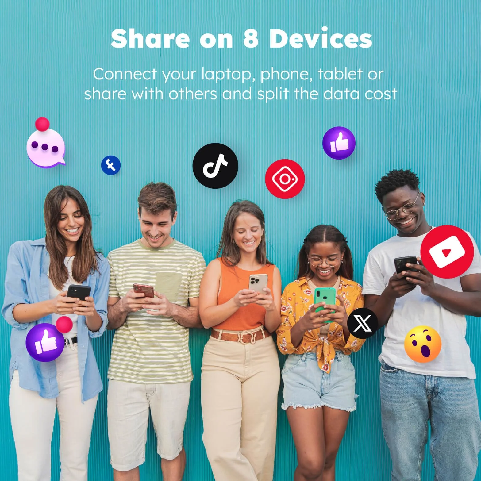 GlocalMe UPP WiFi portátil 4G LTE, Router WiFi portatil de Bolsillo con 1GB de Datos globales, No SIM, Disponible en más de 200 países, Solo 112g, 13h de Uso con Internet portátil (Azul)