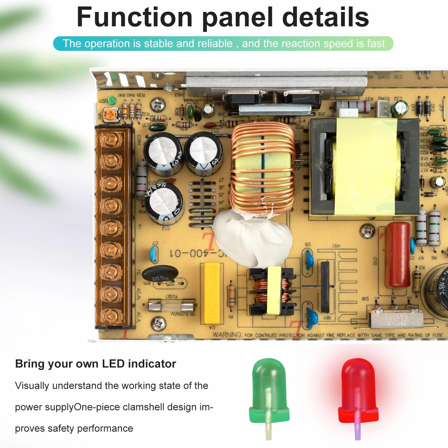 12V 30A Fuente de alimentación DC 30A 360W Adaptador Transformador Alimentación Conmutada para Impresoras 3D, CCTV, Tira LED Luces, Industrial