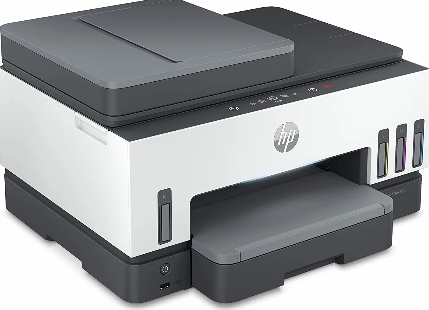 HP Smart Tank 7605 28C02A - Impresora A4 Multifunción con Deposito de Tinta Recargable, Impresión a Color, Escaner, Copiadora, Fax, Wi-Fi, Smart App, Blanco y Negro