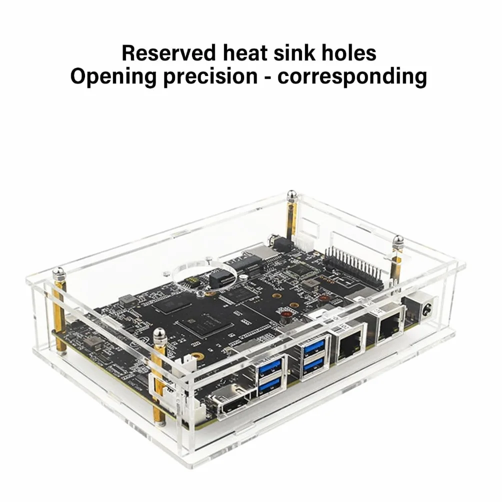 Caja acrílica con ventilador para Banana Pi para BPI F3 Board Case Transparentemente