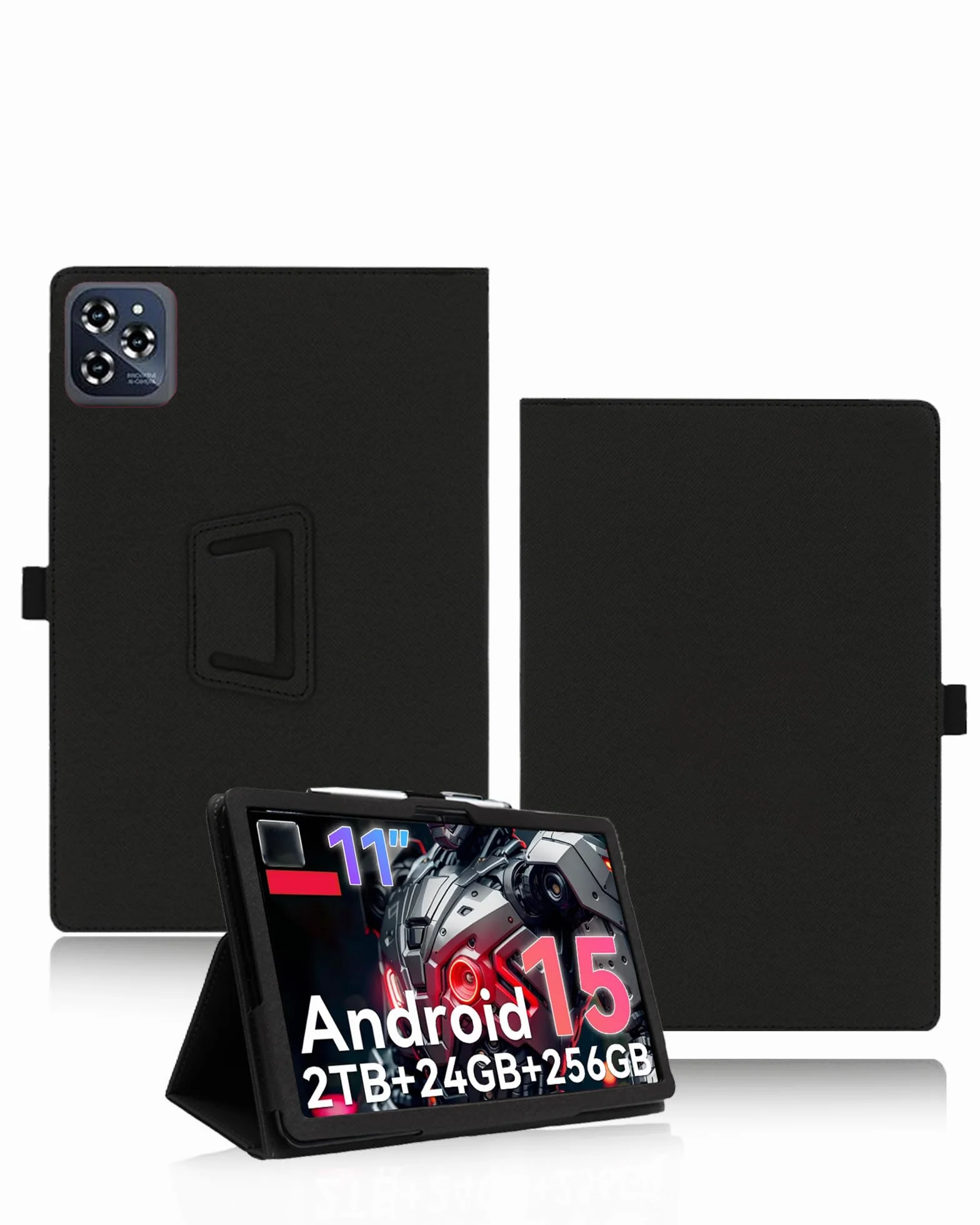 Funda protectora para tablet TABWEE W90 de 11 pulgadas, yystao funda protectora de cuero PU compatible con TABWEE W90 de 11 pulgadas - correa de mano, diseño envolvente completo con textura de piel