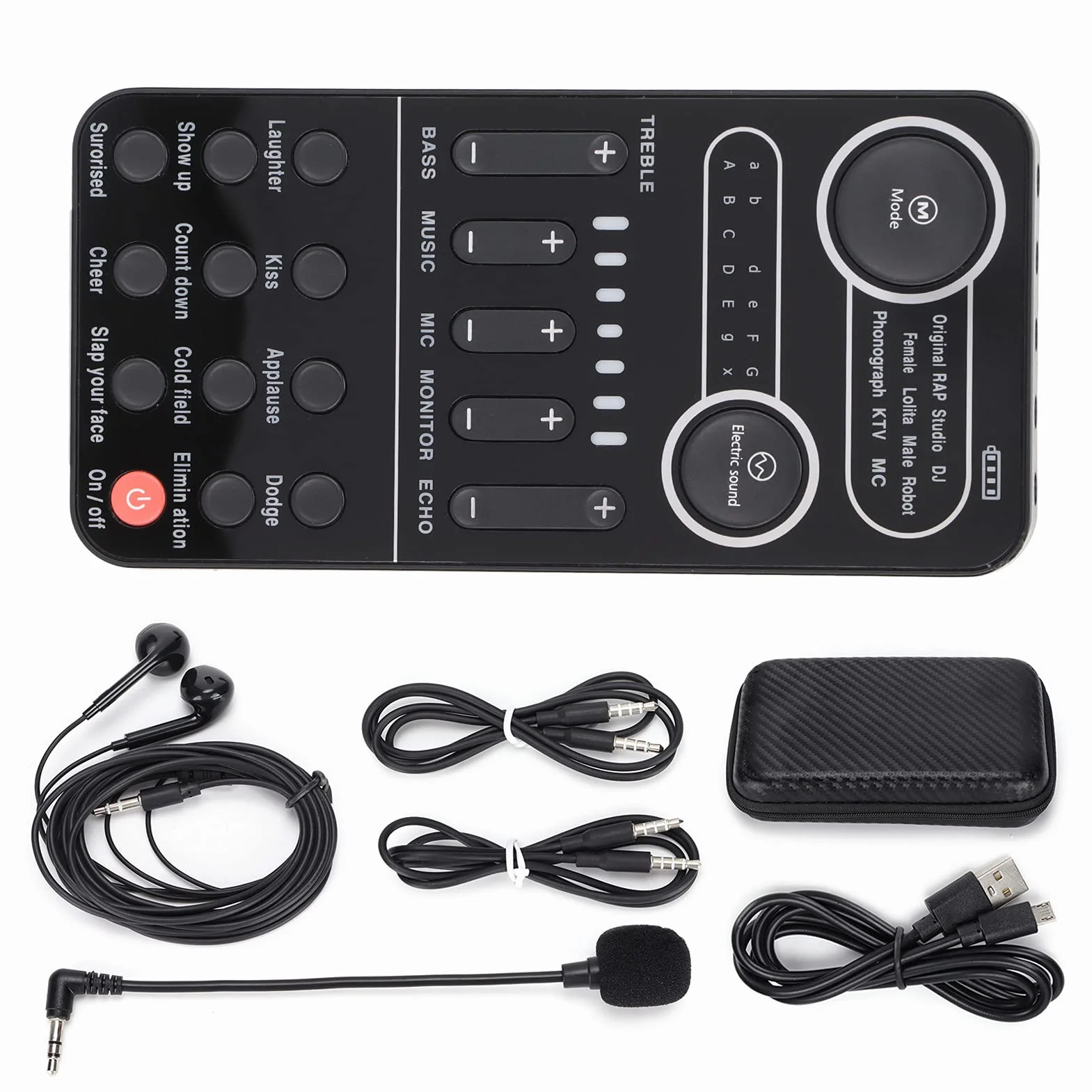 CCYLEZ Juego de Tarjetas de Sonido, Tarjeta de Sonido Interna, Cambiador de Voz en , Tarjeta de Sonido USB, Reducción Inteligente de Ruido, para Teléfono Móvil Y Computadora Universal, PC(K9)