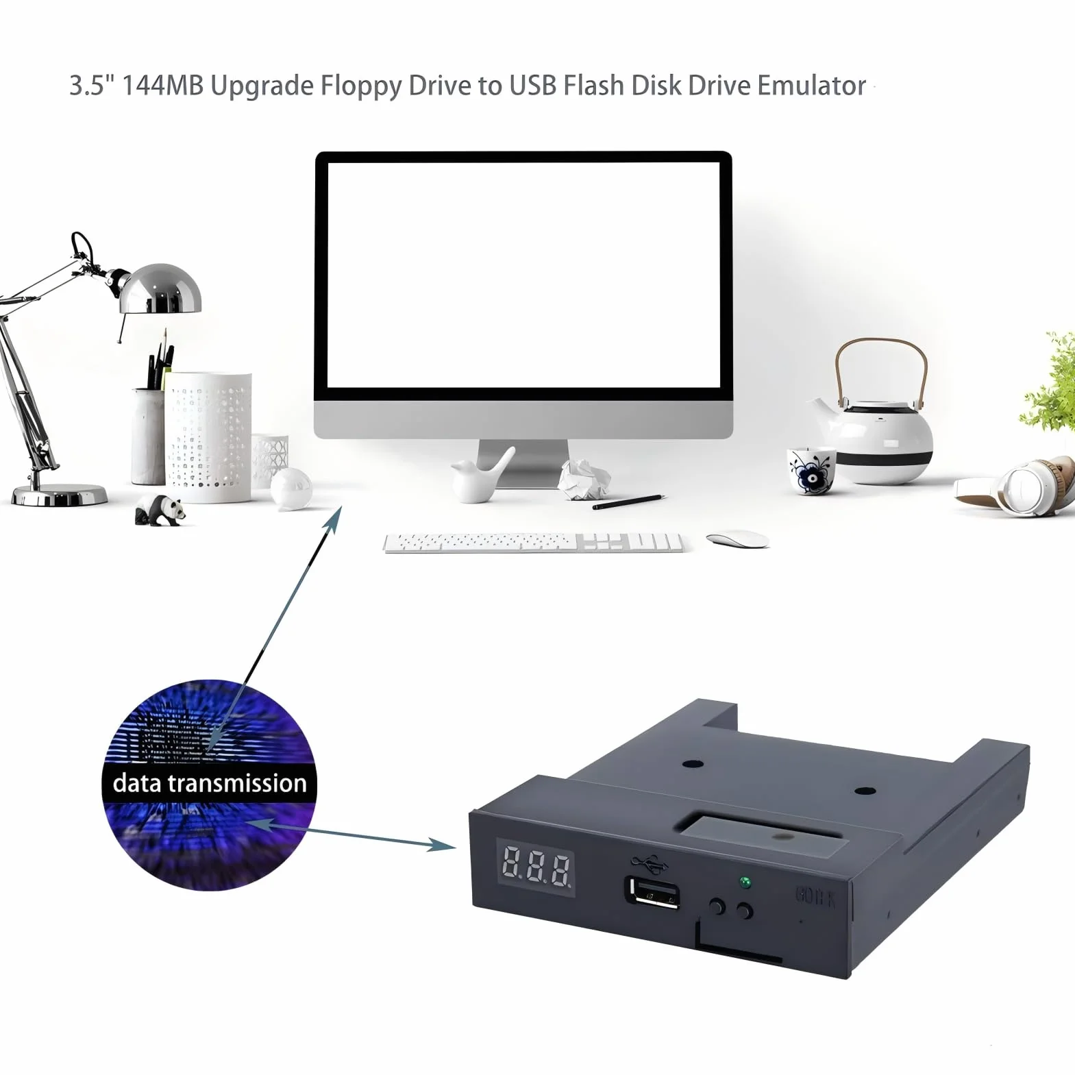 Emulador de unidad de disquete USB SFR1M44-U100 1,44 MB 3,5" Floppy unidad de disquete emulador USB SSD Floppy emulador de teclado musical
