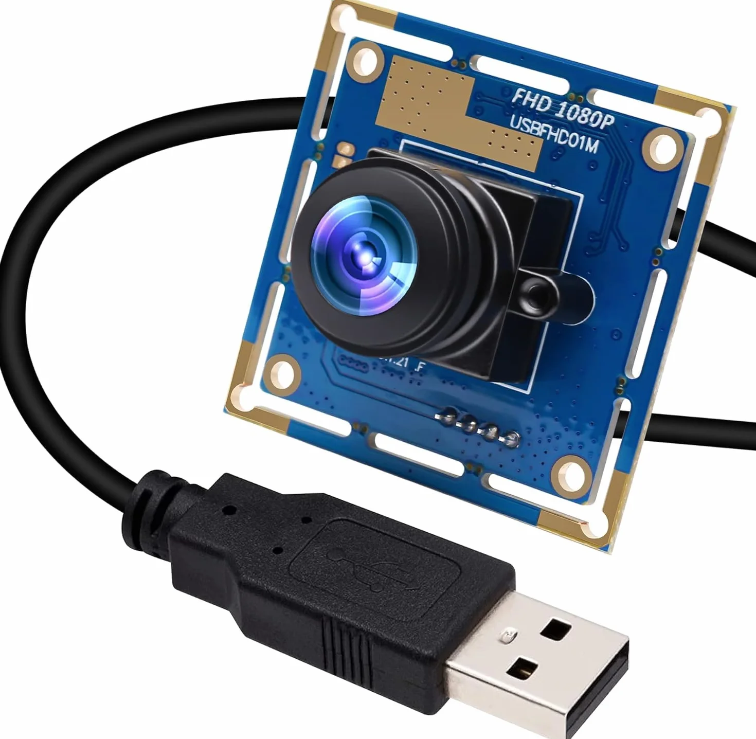 Mermaid Módulo de cámara USB 1080P, gran angular, ojo de pez para PC portátil, 1080P 30 fps/720P 60 fps/480P 100 fps cámara industrial de visión de máquina de alta velocidad para Windows, Linux